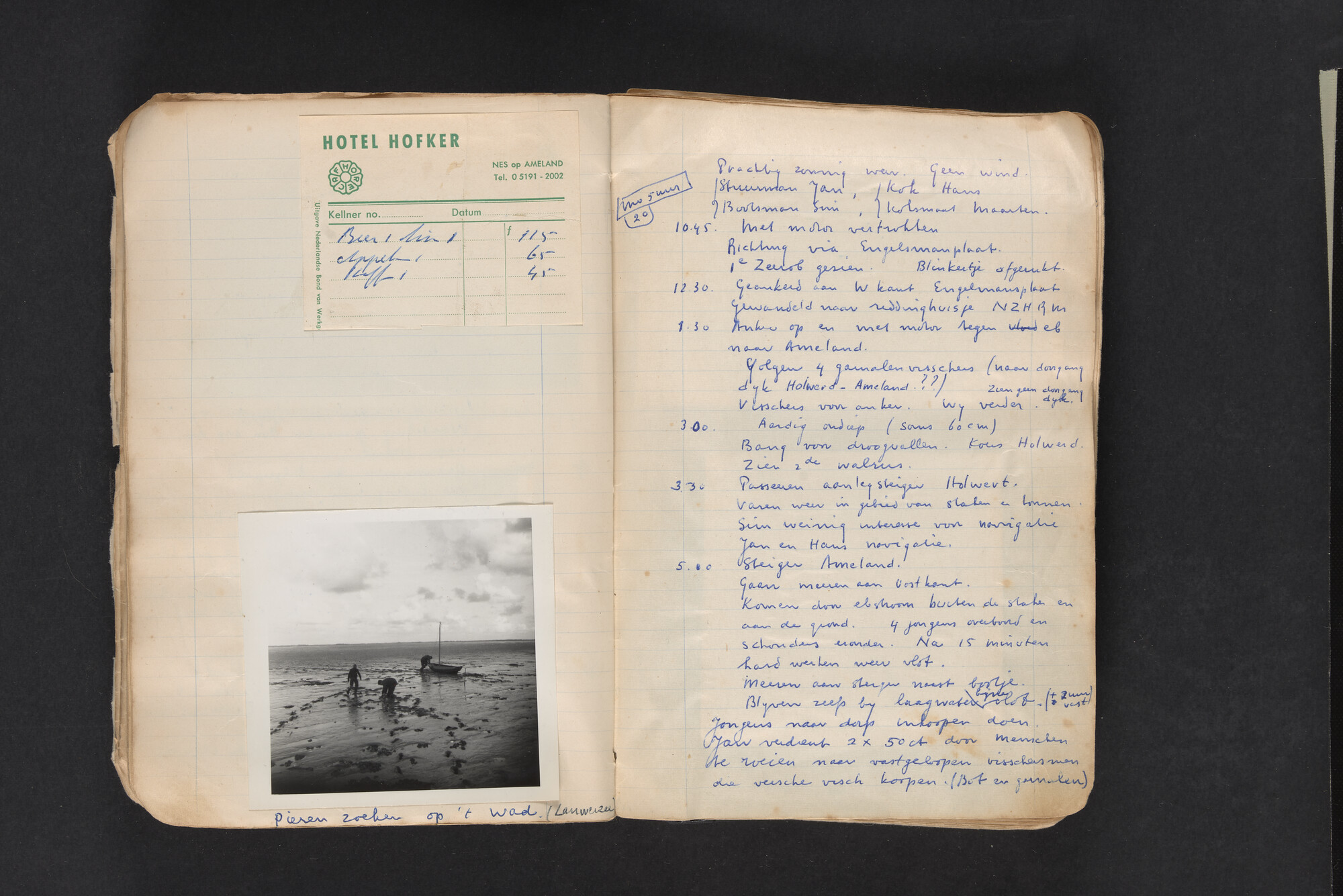 2017.0794; Logboek c.q. fotoalbum van reizen met zeeschouw Grutto in Nederland, 1961-1962; logboek
