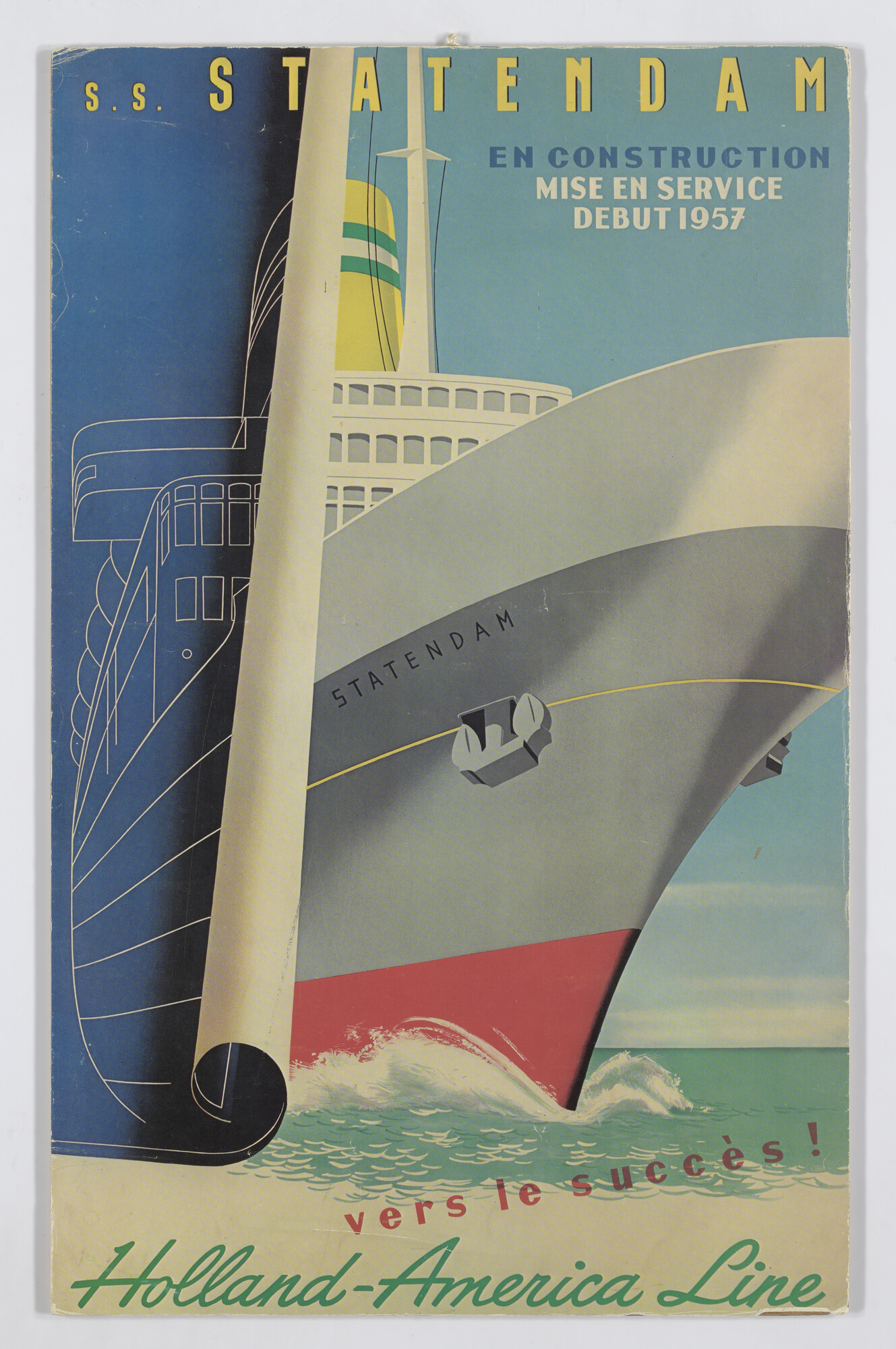 1989.1122; Affiche 'ss. 'Statendam' en construction'; affiche