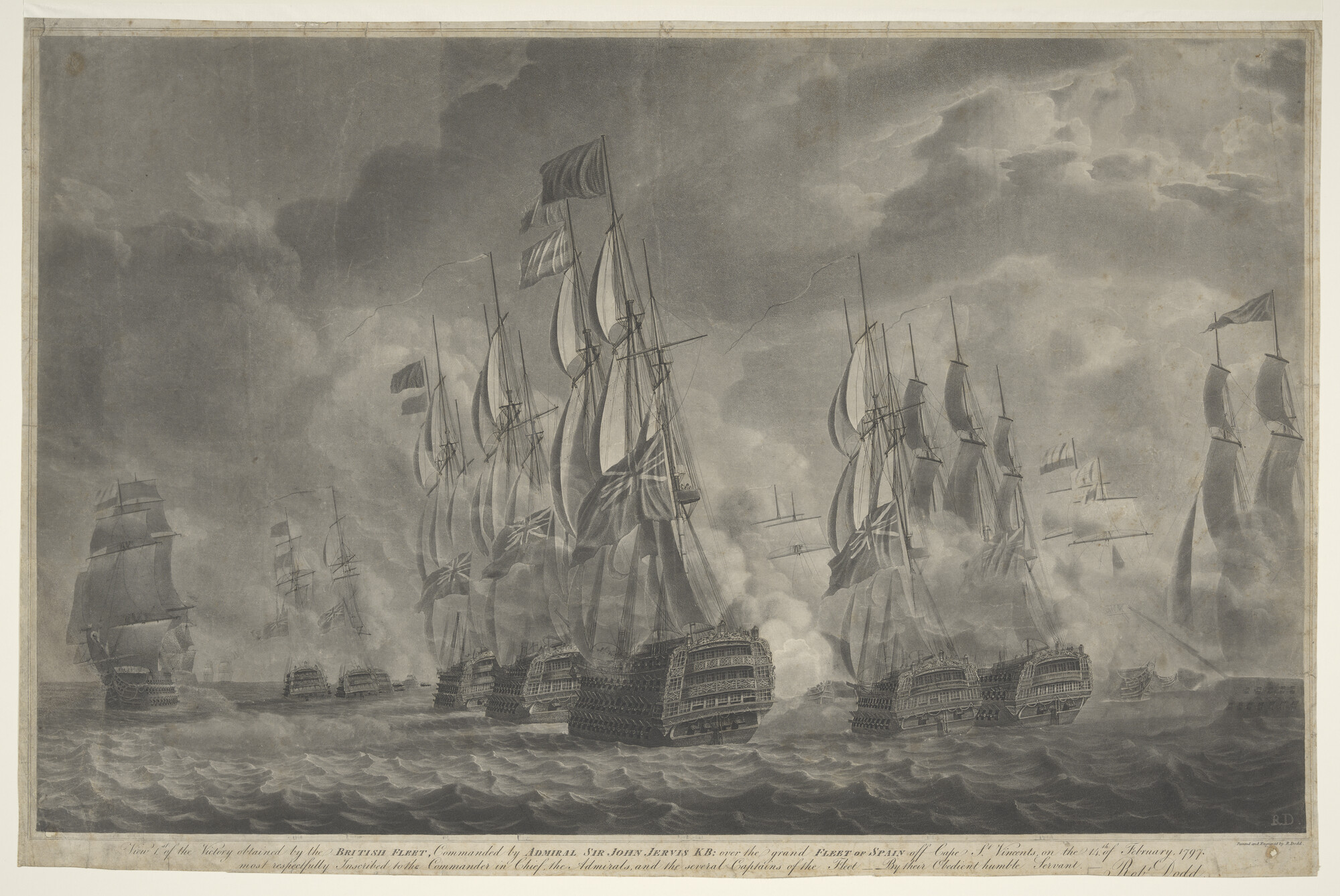 S.1250(02); 'View 1st of the Victory obtained by the British Fleet'; prent