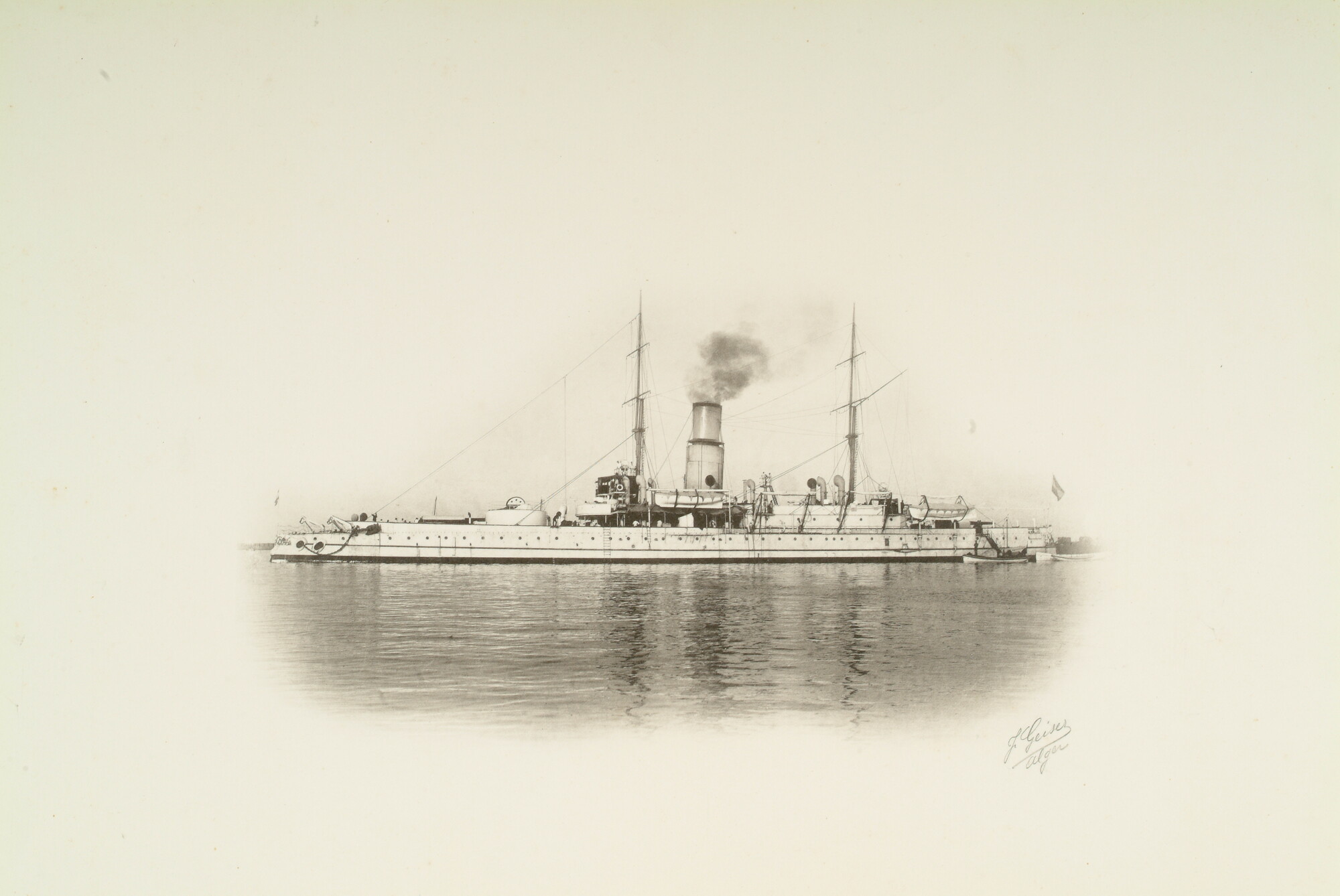A.5816(02); Het schroefstoomschip 4e klasse Hr.Ms. 'Siboga' ligt voor anker; foto