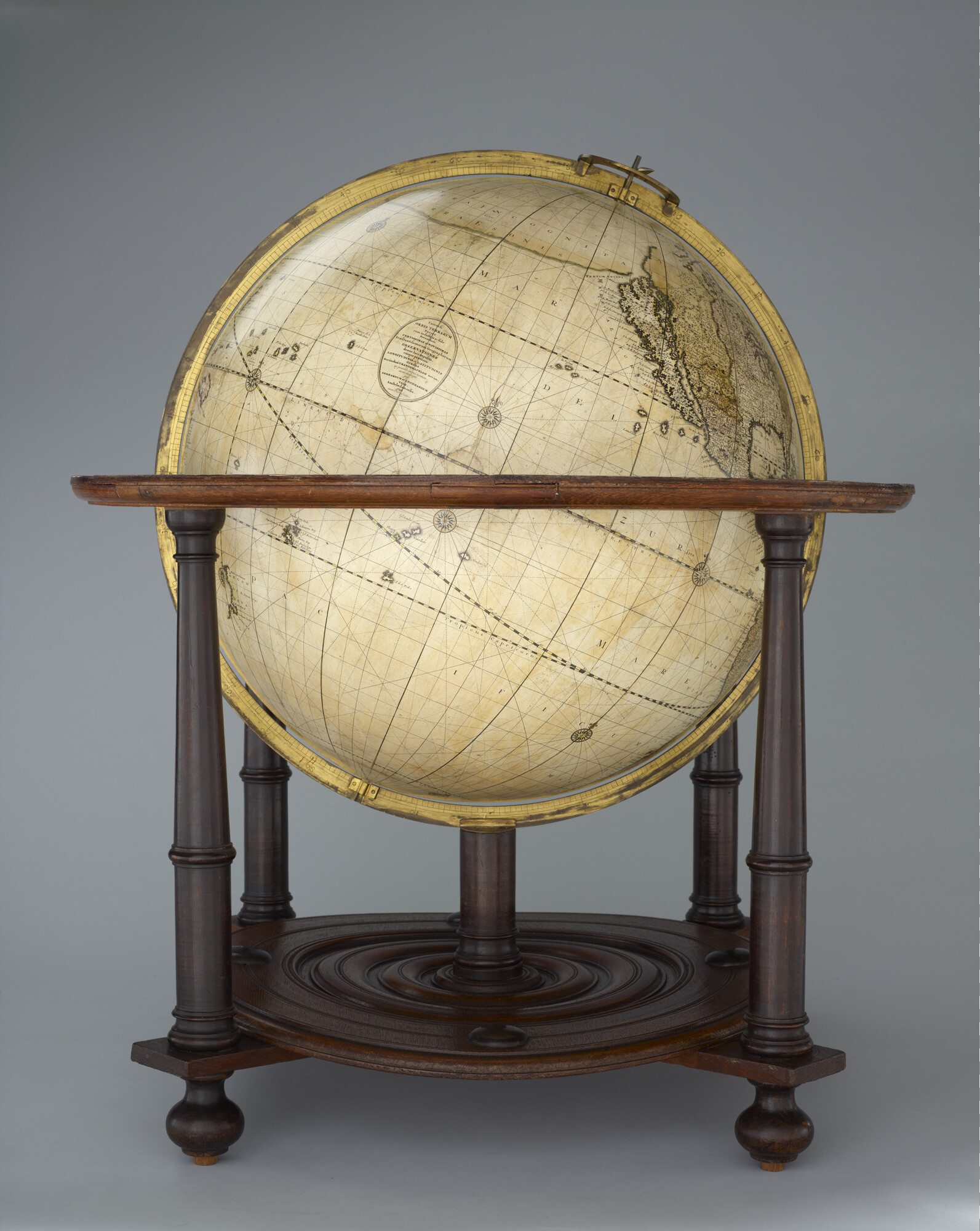 S.1766(01); Aardglobe van 62 cm. in doorsnede door Gerard en Leonard Valk, 1745; globe