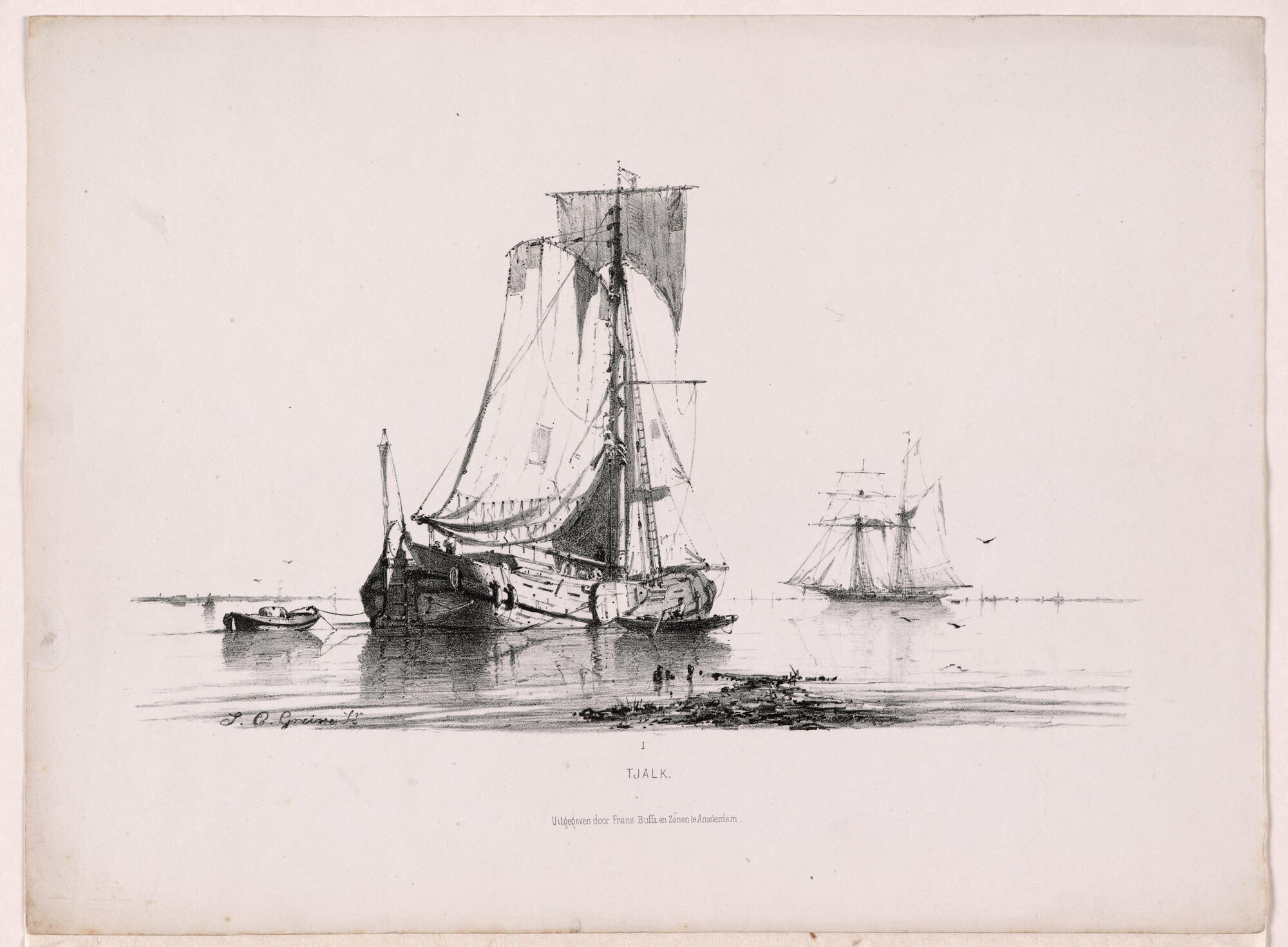 A.2855(06) [nr 0003]; Studien van Hollandsche schepen, naar de natuur; prent