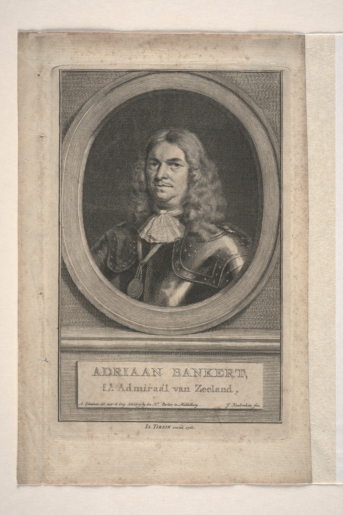 A.1361(19)a; Portret van Admiraal Adriaan Bankert; prent