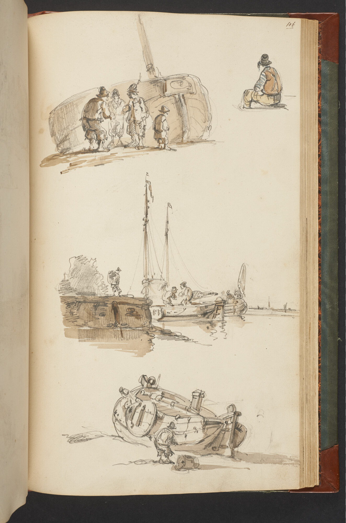 A.3222; Schetsboek met tekeningen door Albertus van Beest en Louis Meijer; schetsboek