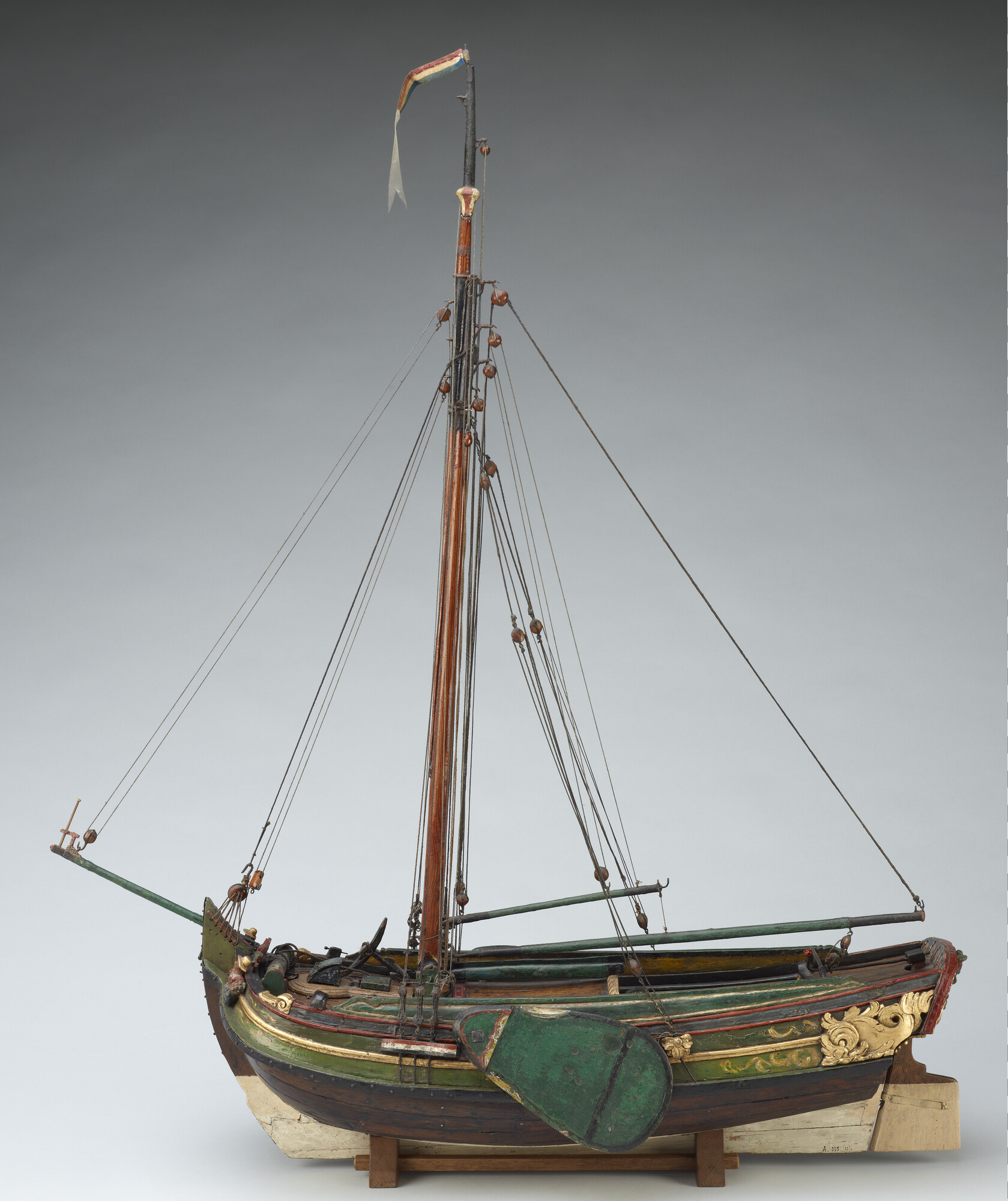 A.0115(11); Model van het hekjacht De Vrouw Jacomina; scheepsmodel