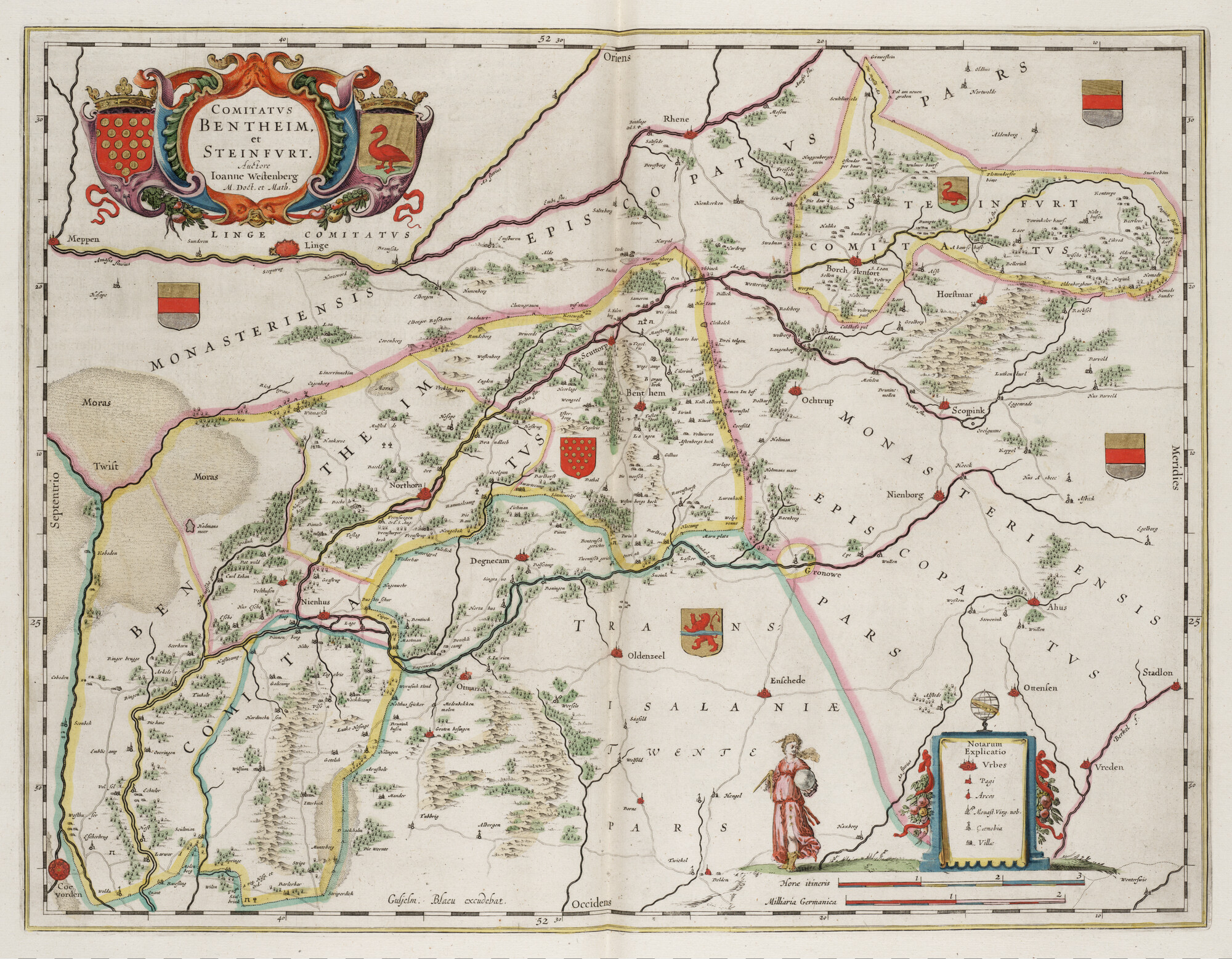 S.1034(02) [kaart 035]; Kaart van Bentheim en Steinfurt; landkaart