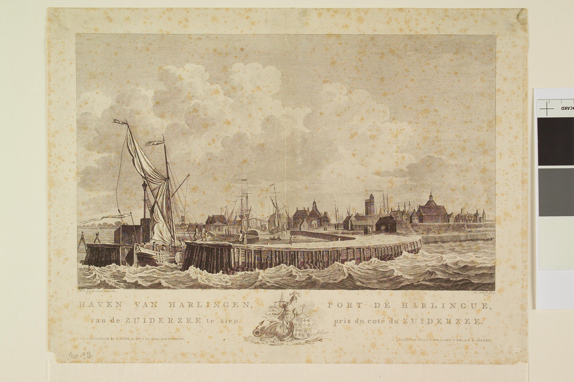 A.0149(0739); Prent van de haven van Harlingen; prent
