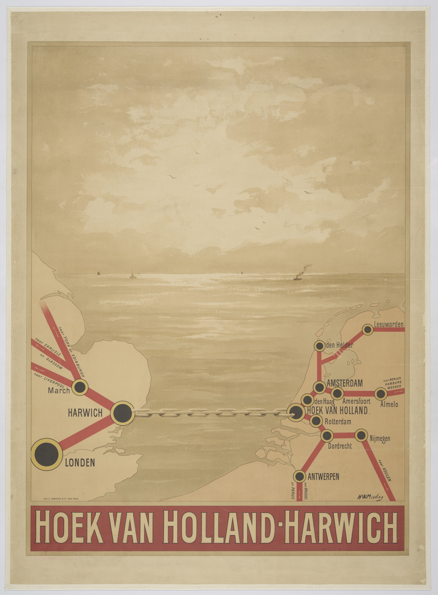 A.5399(07); Hoek van Holland - Harwich; affiche