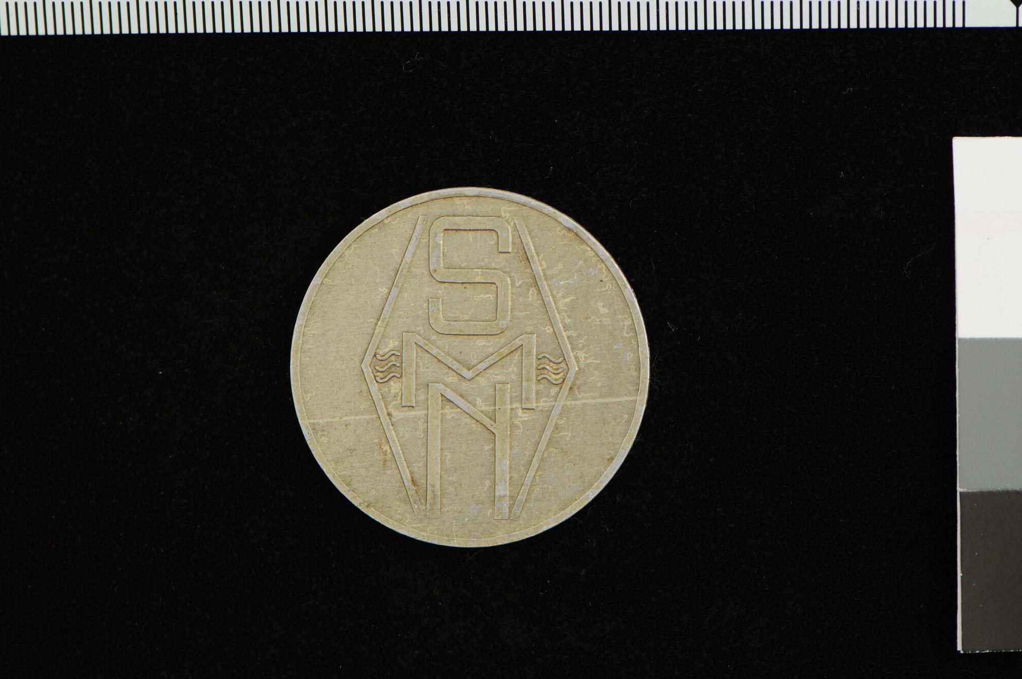 S.4949(07); Boordgeld (250 cent) van de SMN Amsterdam; munt