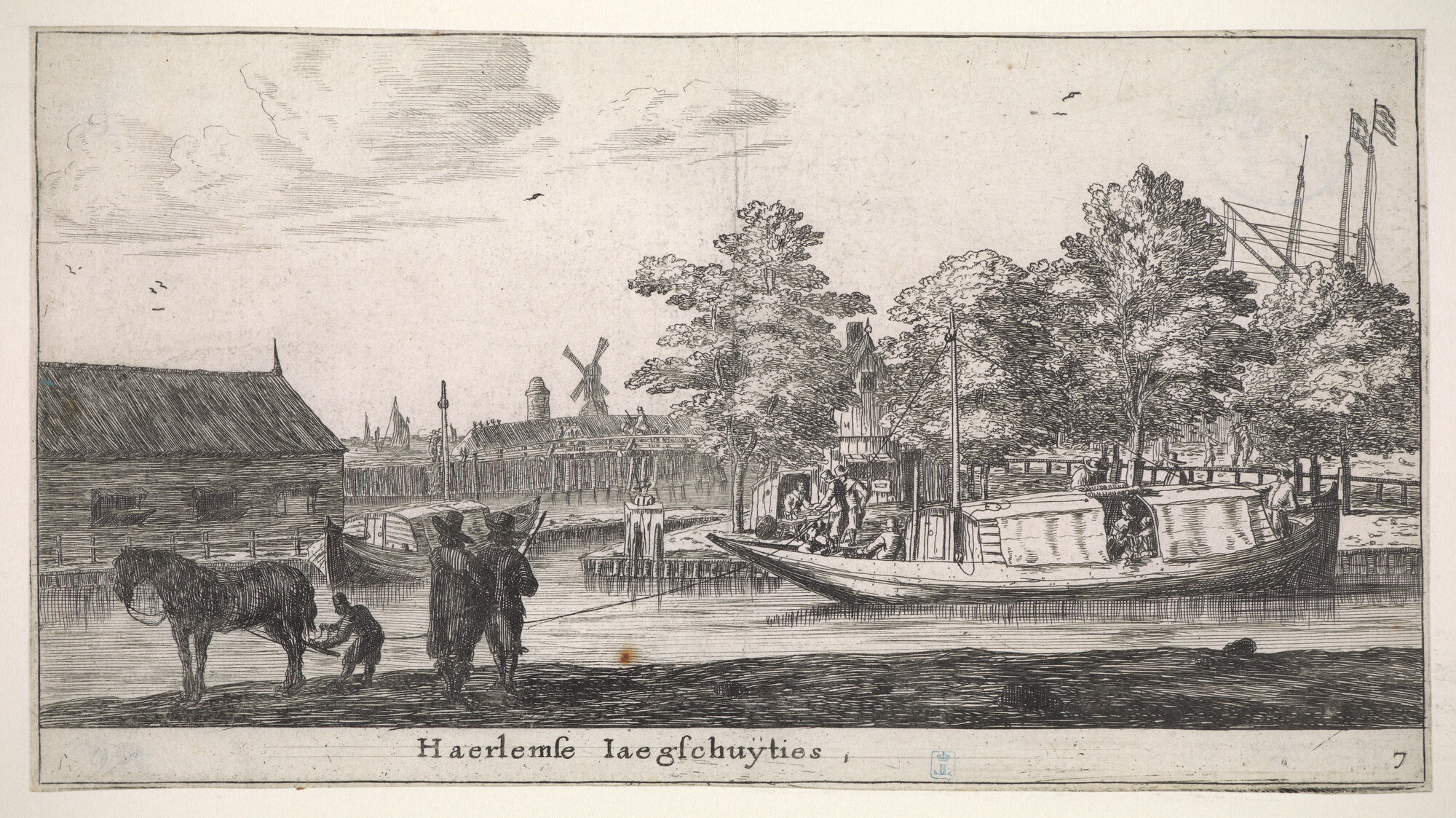 A.0149(0304); Haarlemse jaagschuiten of trekschuiten; prent