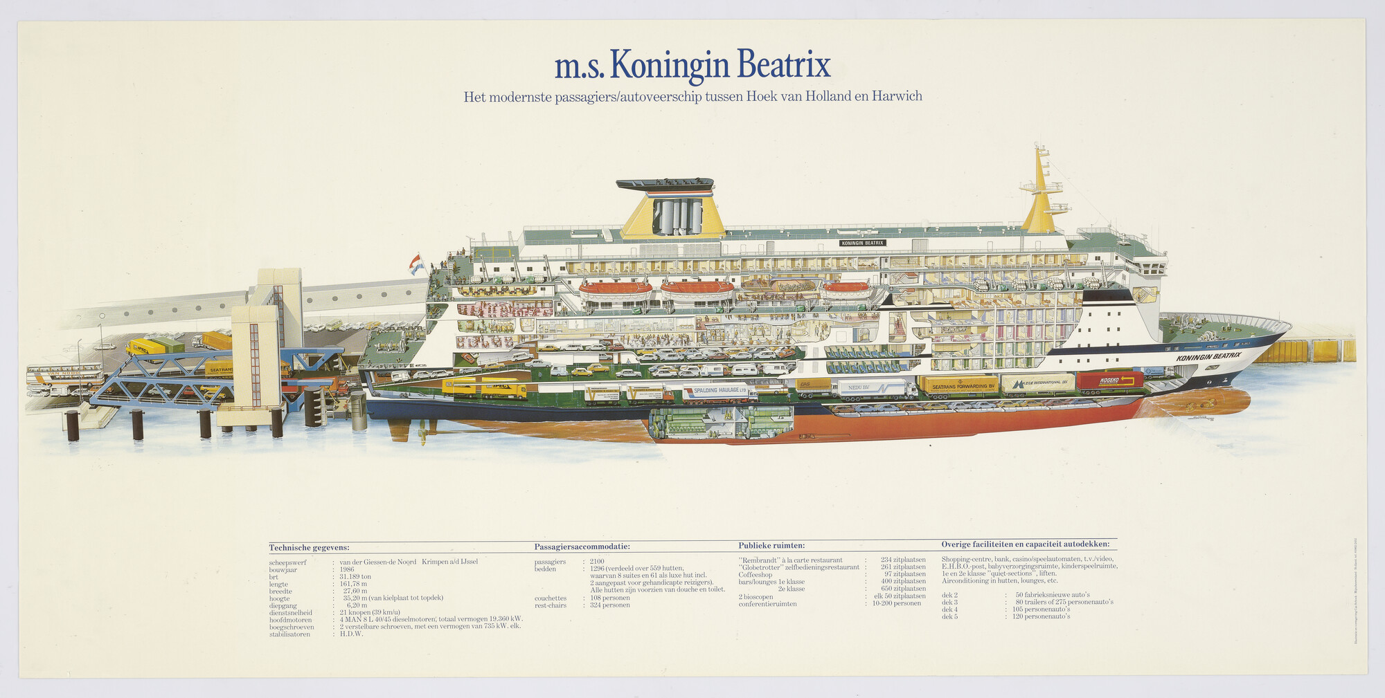 2000.1956; Affiche van de Stena Line met een artists impression van de veerboot [...]; affiche