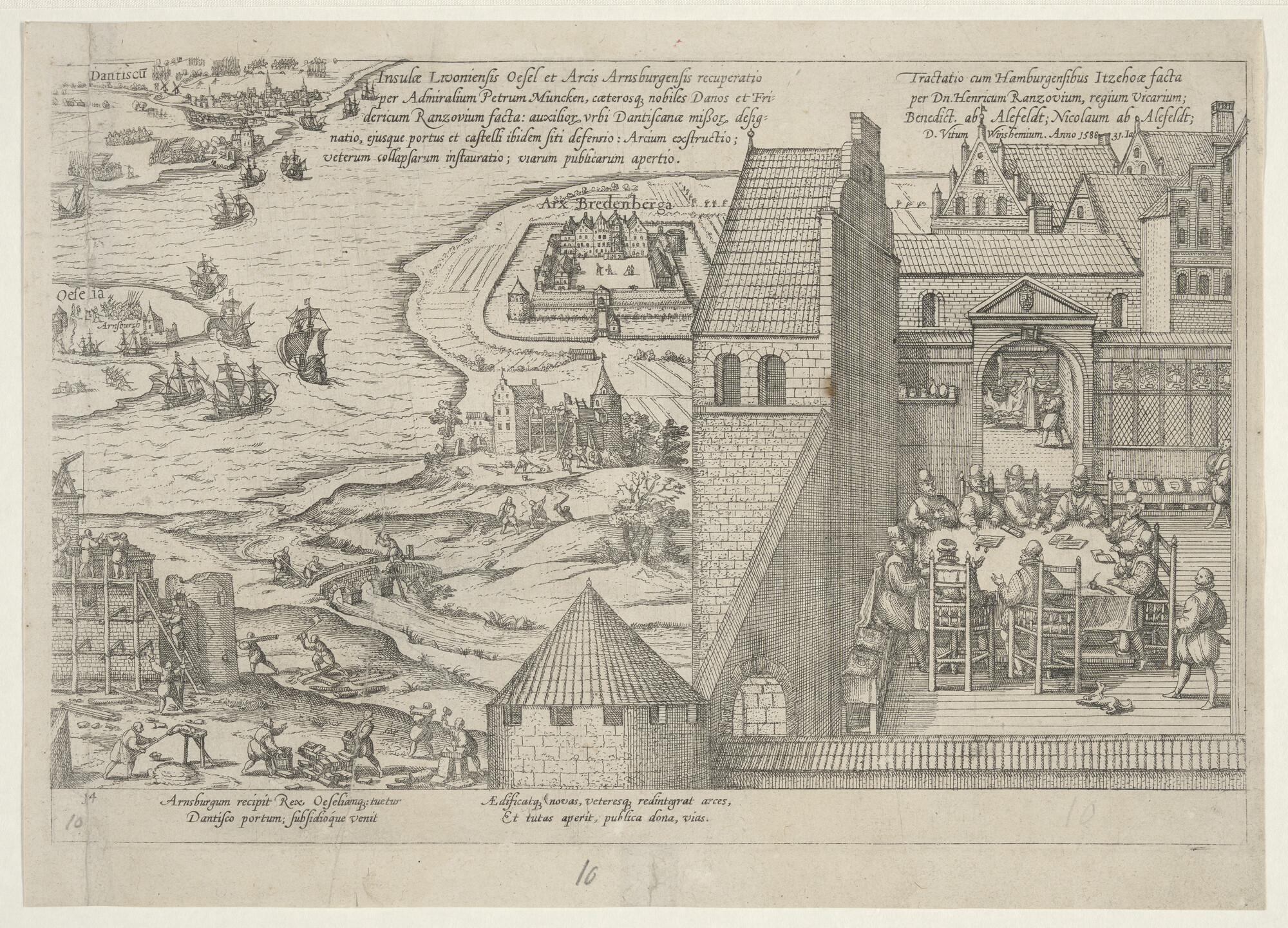 A.0145(027)381; Verdrag met die van Hamburg te Itzehoe door Henr. Ranzow gesloten; prent