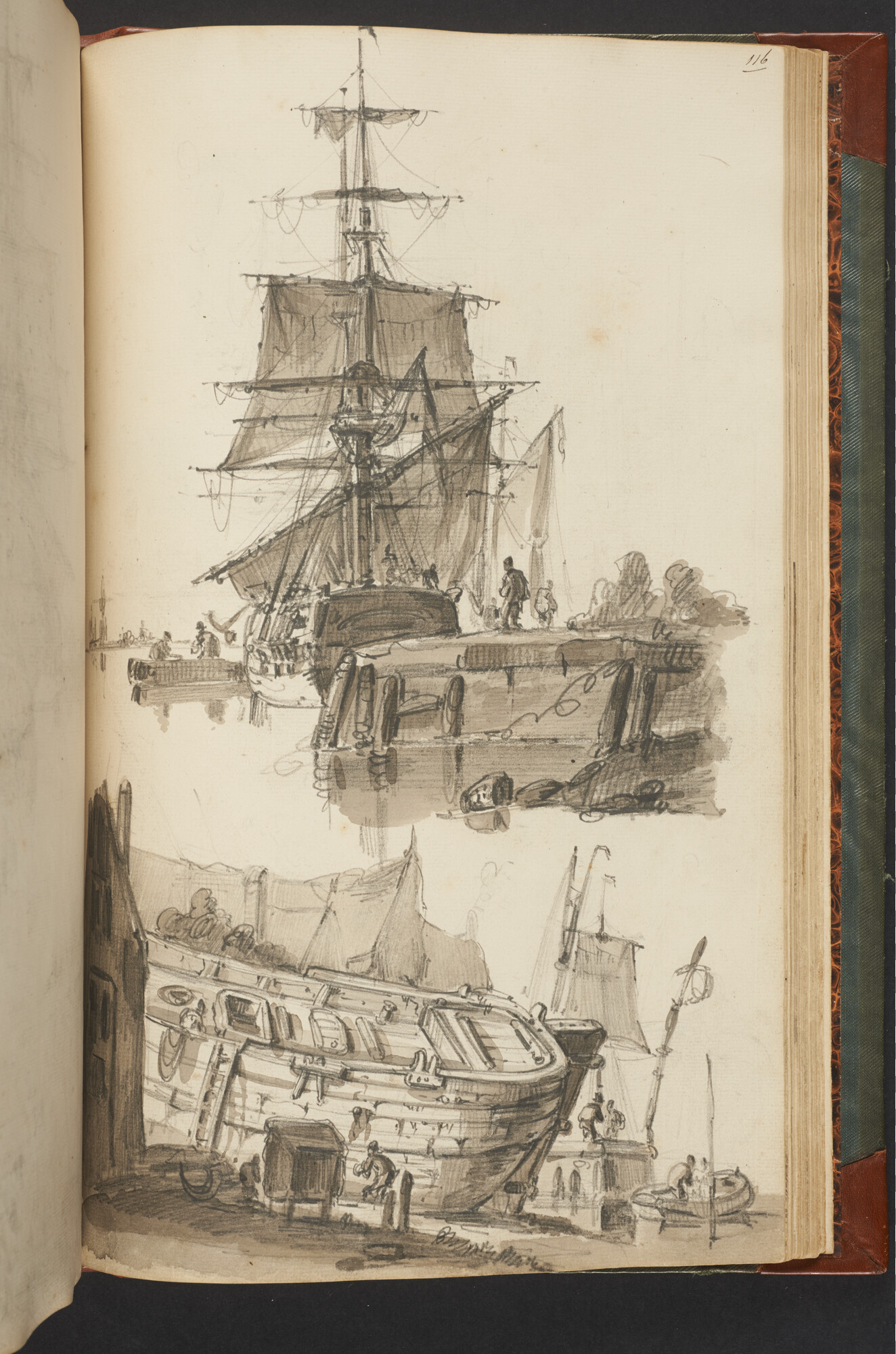 A.3222; Schetsboek met tekeningen door Albertus van Beest en Louis Meijer; schetsboek