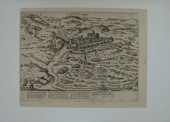 A.0145(027)013; De belegering van St. Quentin in 1558; prent