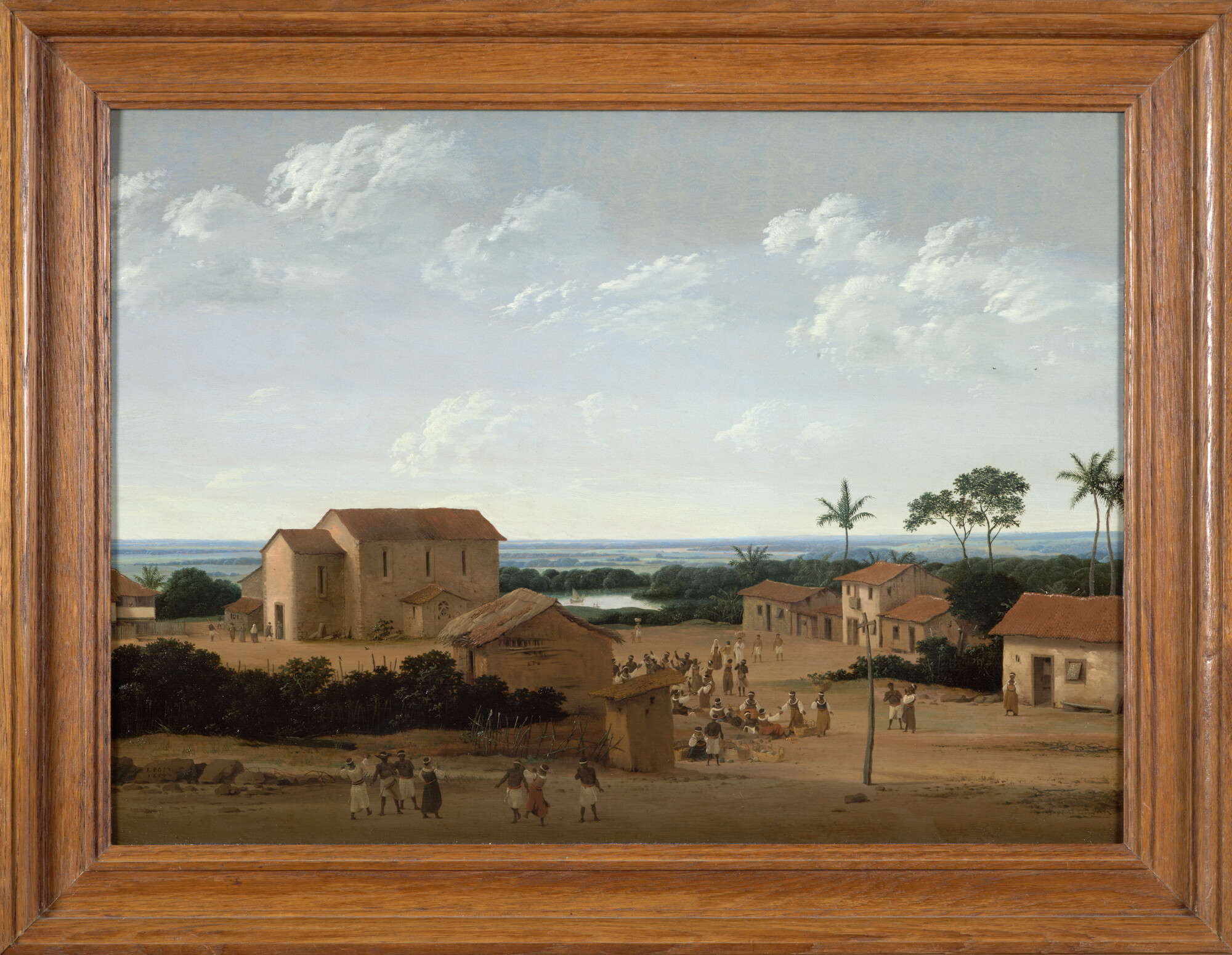 A.0089(01)a; Schilderij van een nederzetting in Brazilië; schilderij