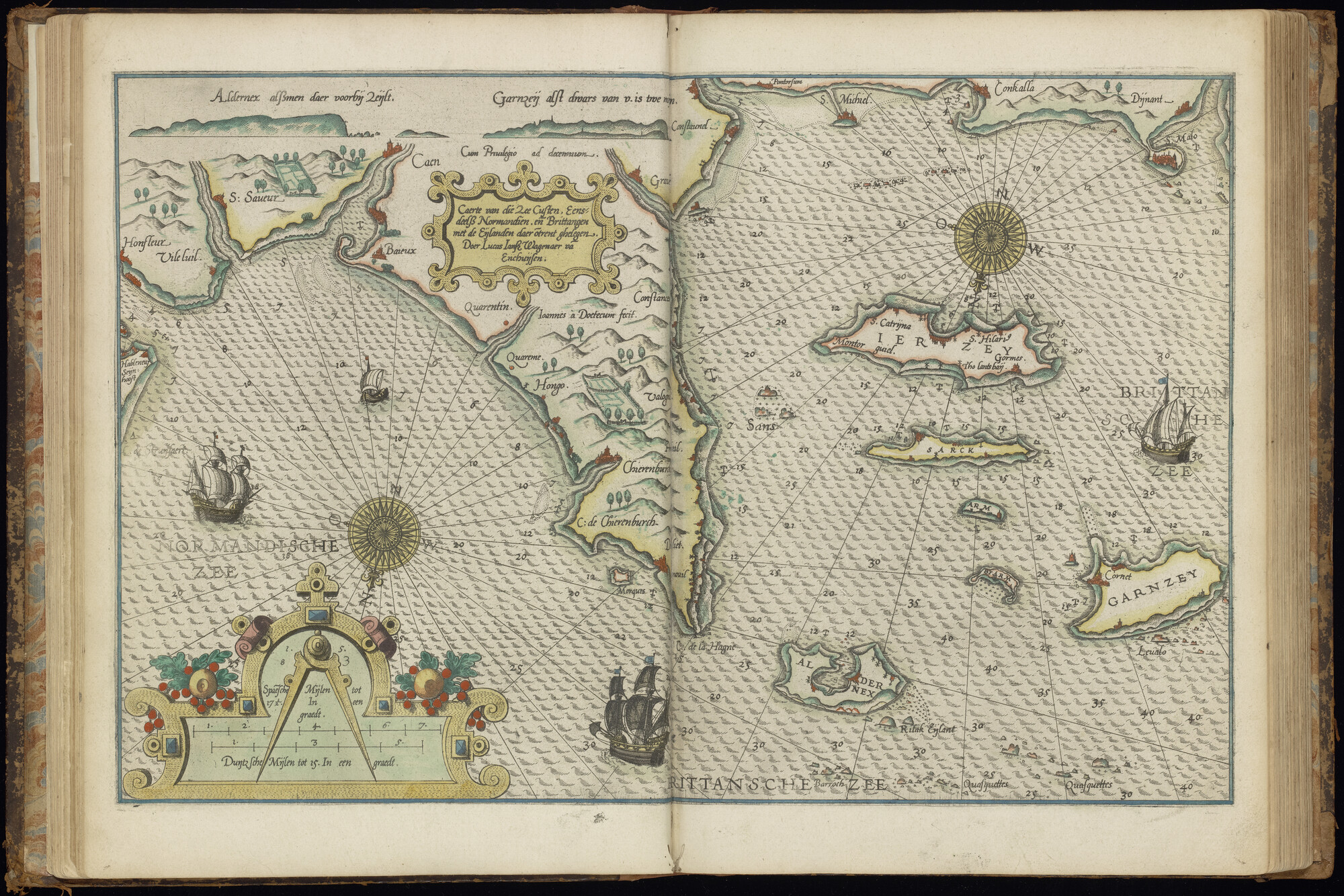 S.3034 [kaart 012]; Kaart van Het Kanaal met de kust van Normandië en de eilanden Guernsey, Jersey en Alderney; kaart