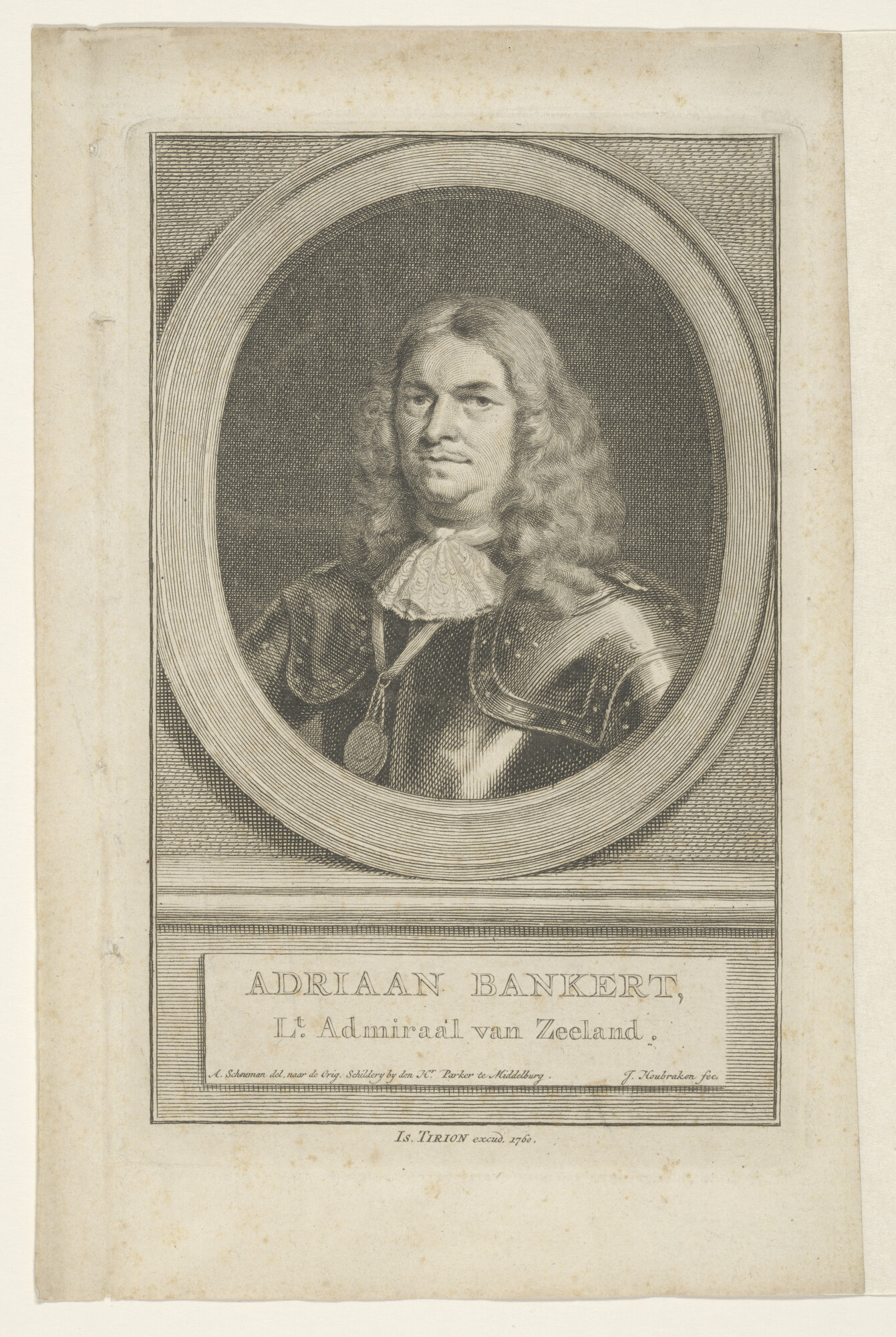 A.1361(19)a; Portret van Admiraal Adriaan Bankert; prent