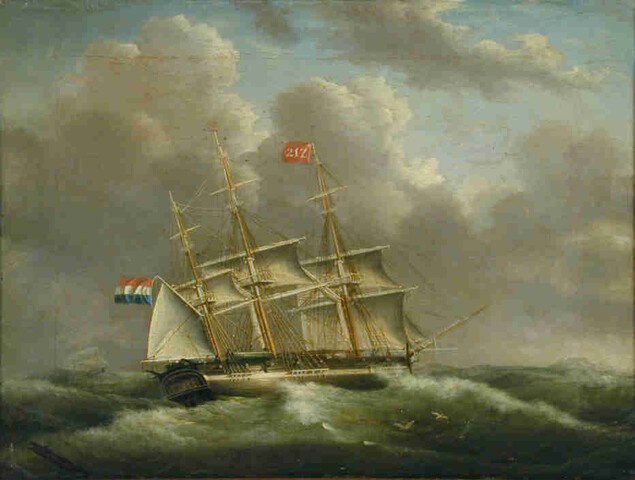 A.0686; Het koopvaardijfregat Cornelia Sara van rederij Gebr. Hartsen; schilderij