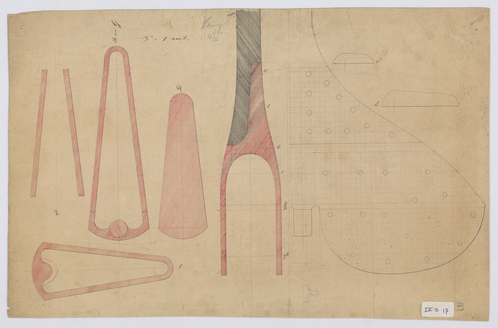 S.0027(049); Roer voor schroefstoomschepen 'Ruys', 'Tegelberg' en 'Camphuys'; technische tekening