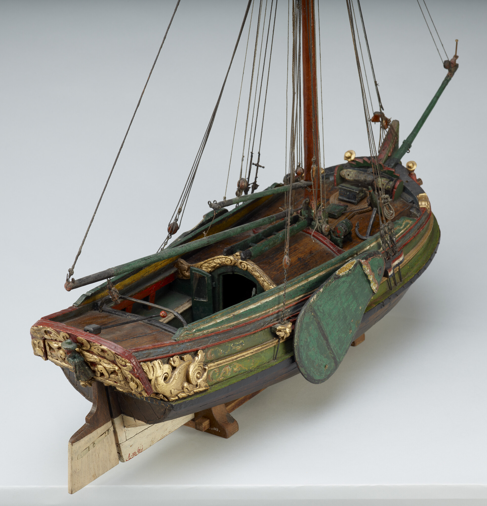 A.0115(11); Model van het hekjacht De Vrouw Jacomina; scheepsmodel