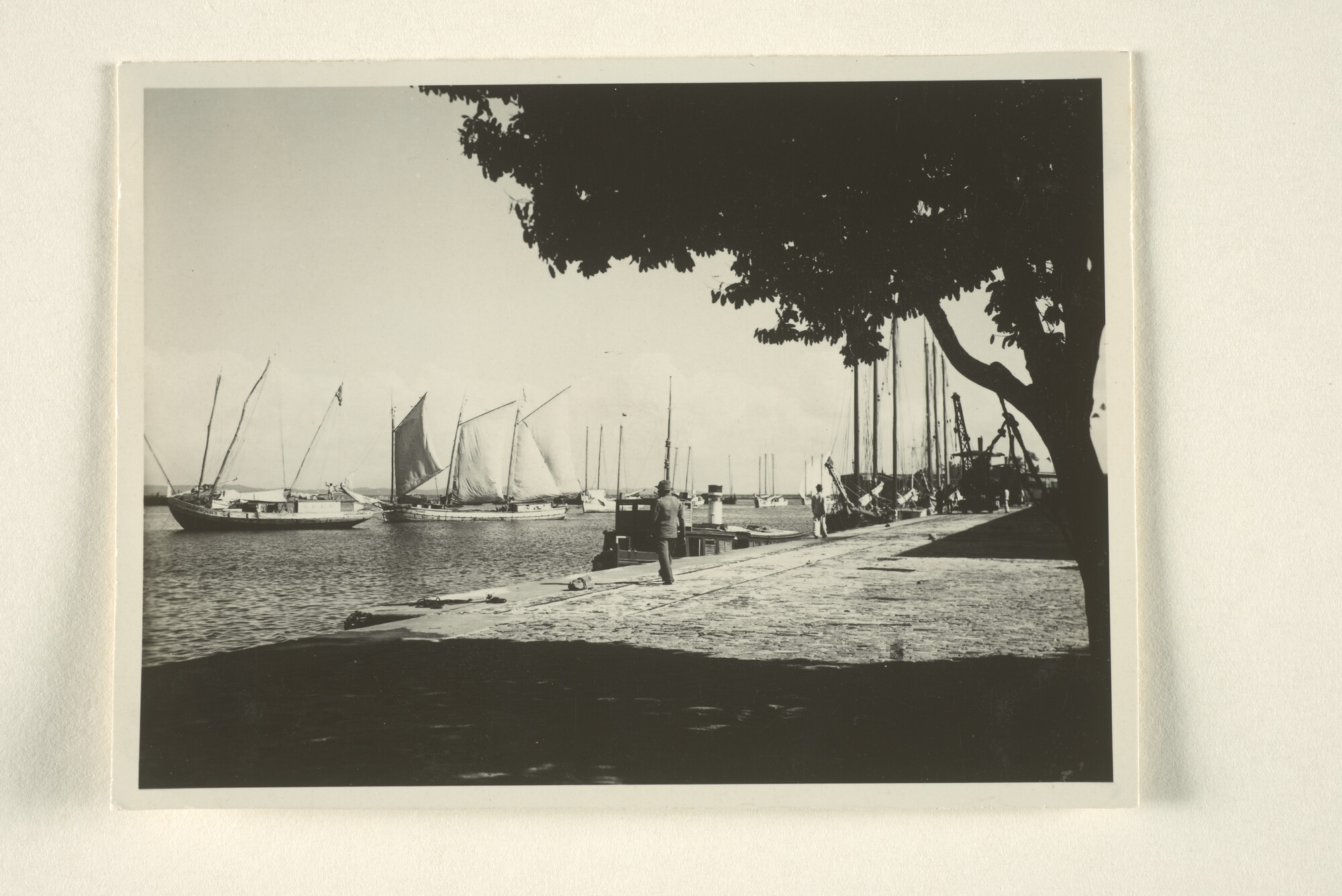 1997.1300; Gezicht op de kade in de haven van Bahia, Brazilië; foto