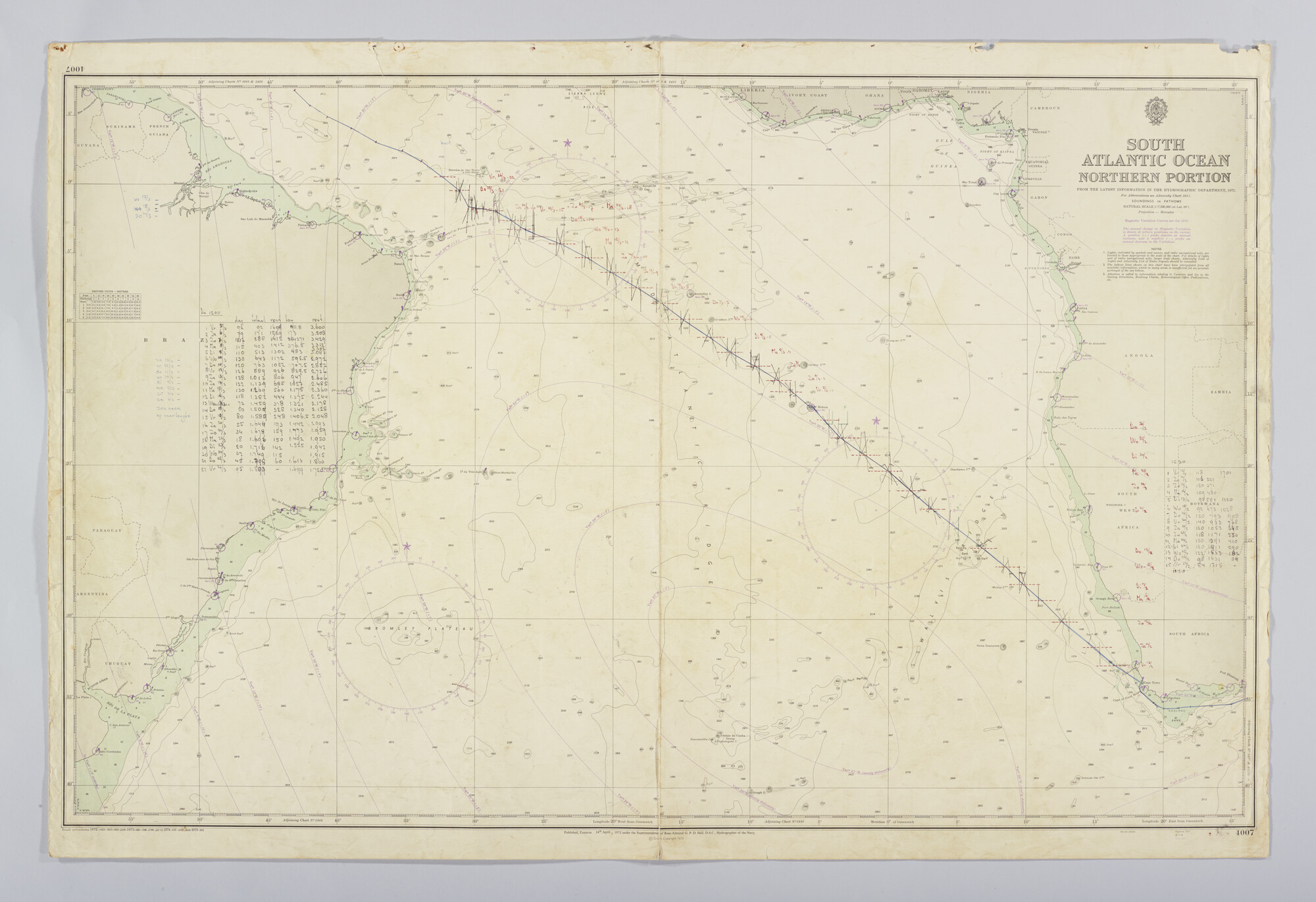 2019.1057-10; South Atlantic Ocean, Northern portion; zeekaart