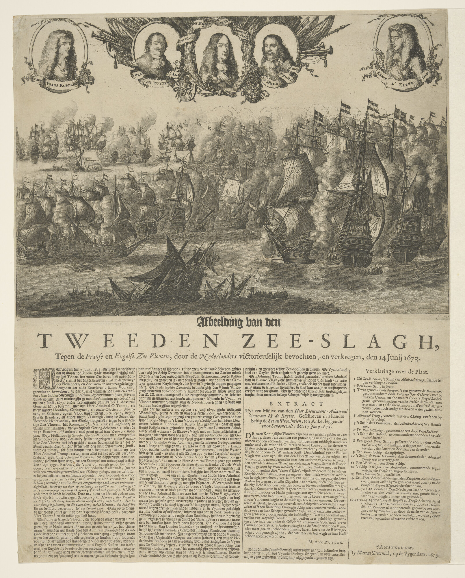 A.1082(02)b; 'Afbeeldingh van den Tweeden Zee-Slagh; prent