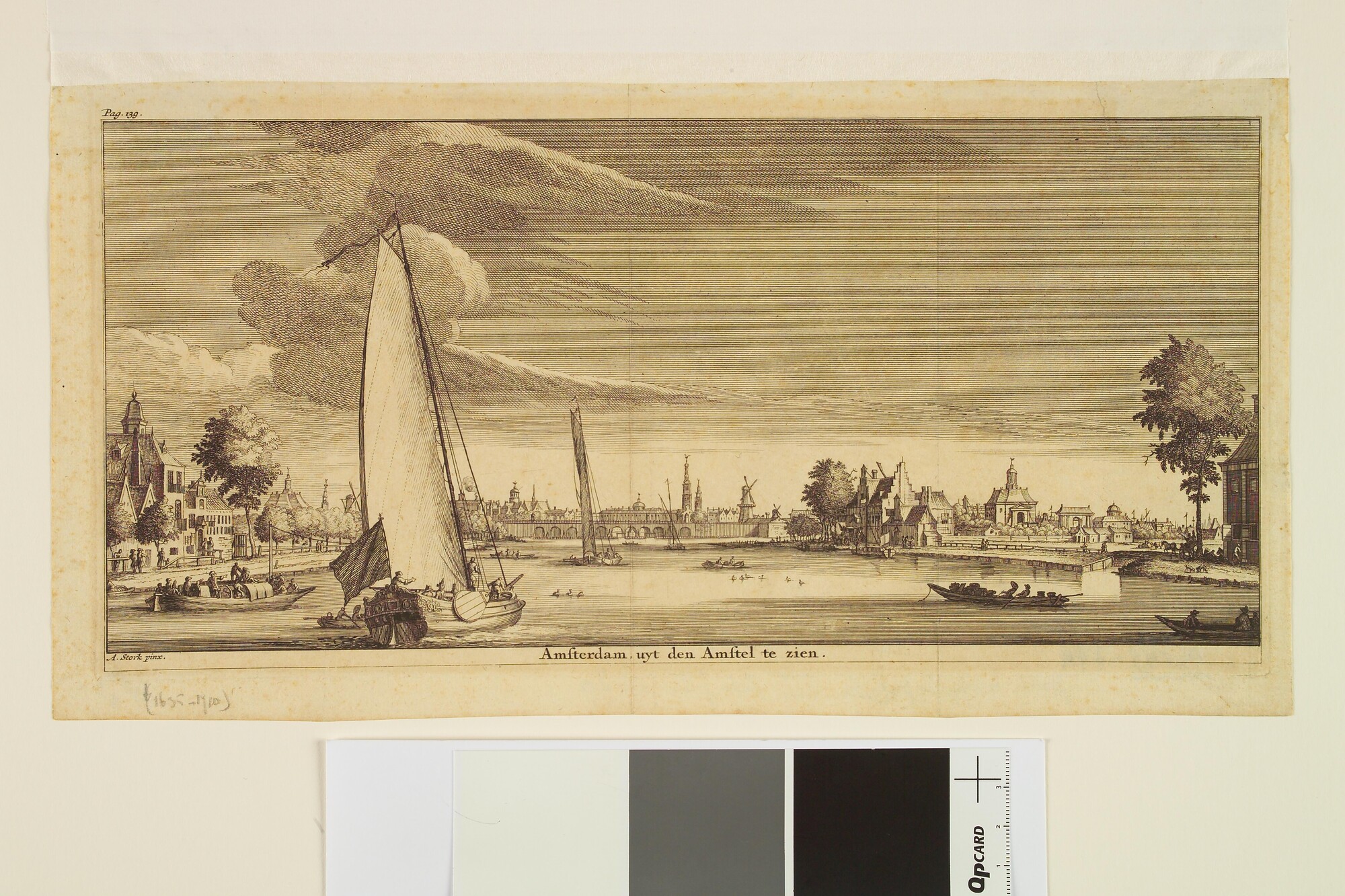 A.0149(0774); Gezicht op Amsterdam vanaf de Amstel; prent