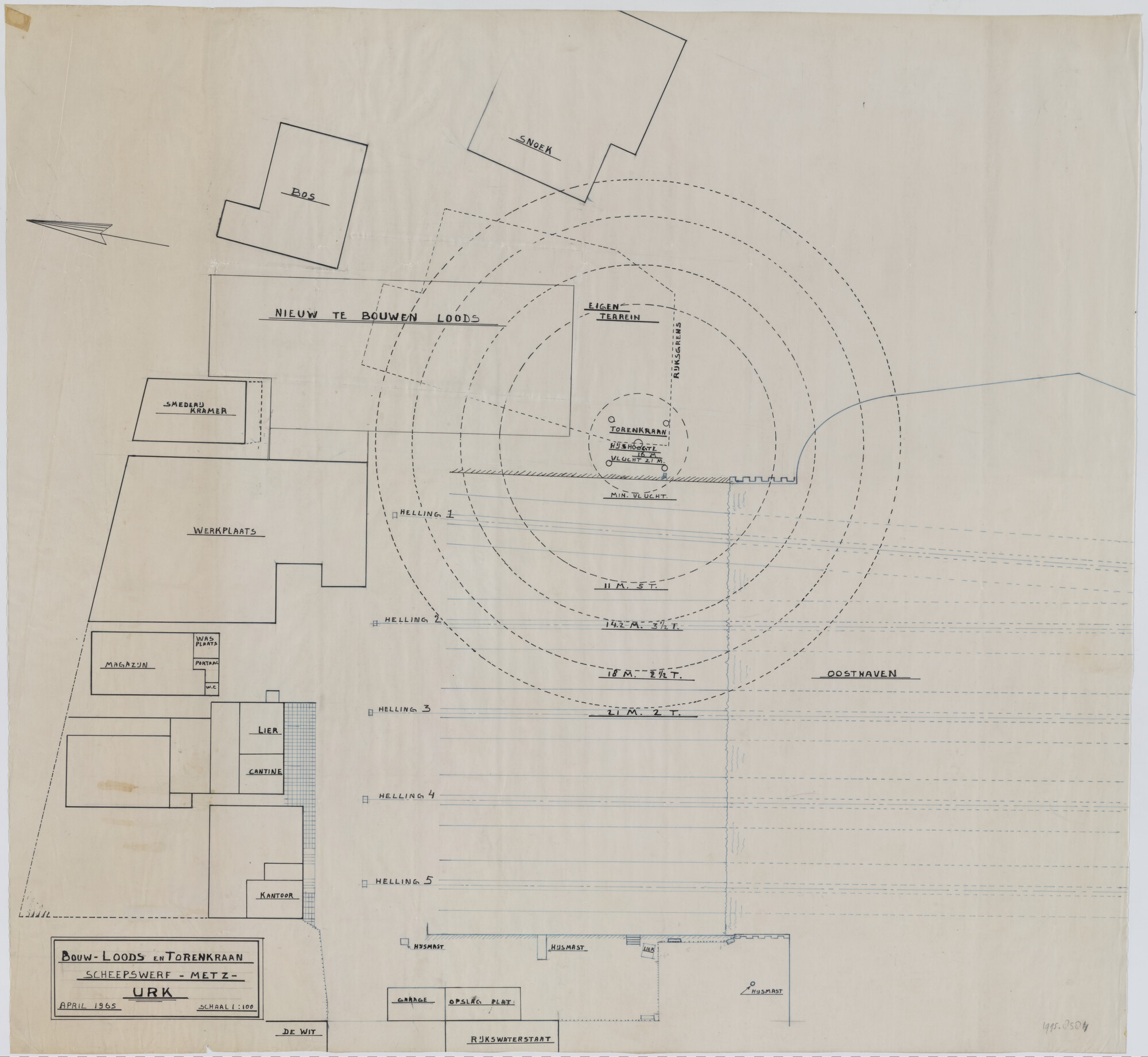 1995.8584; Constructietekening met horizontale en verticale doorsnede van de replica Oostindiëvaarder Amsterdam; technische tekening