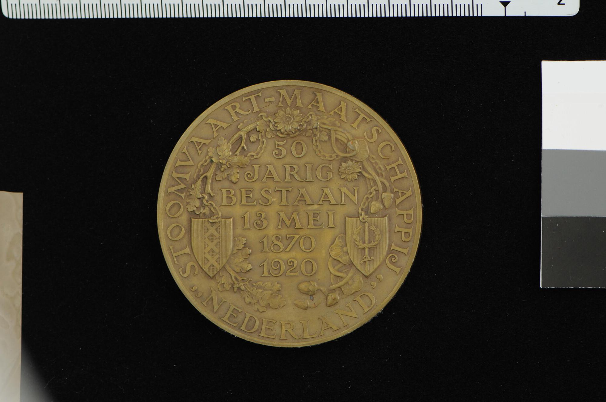 S.0787; Gedenkpenning op het vijftigjarig bestaan van de SMN, 1920; penning