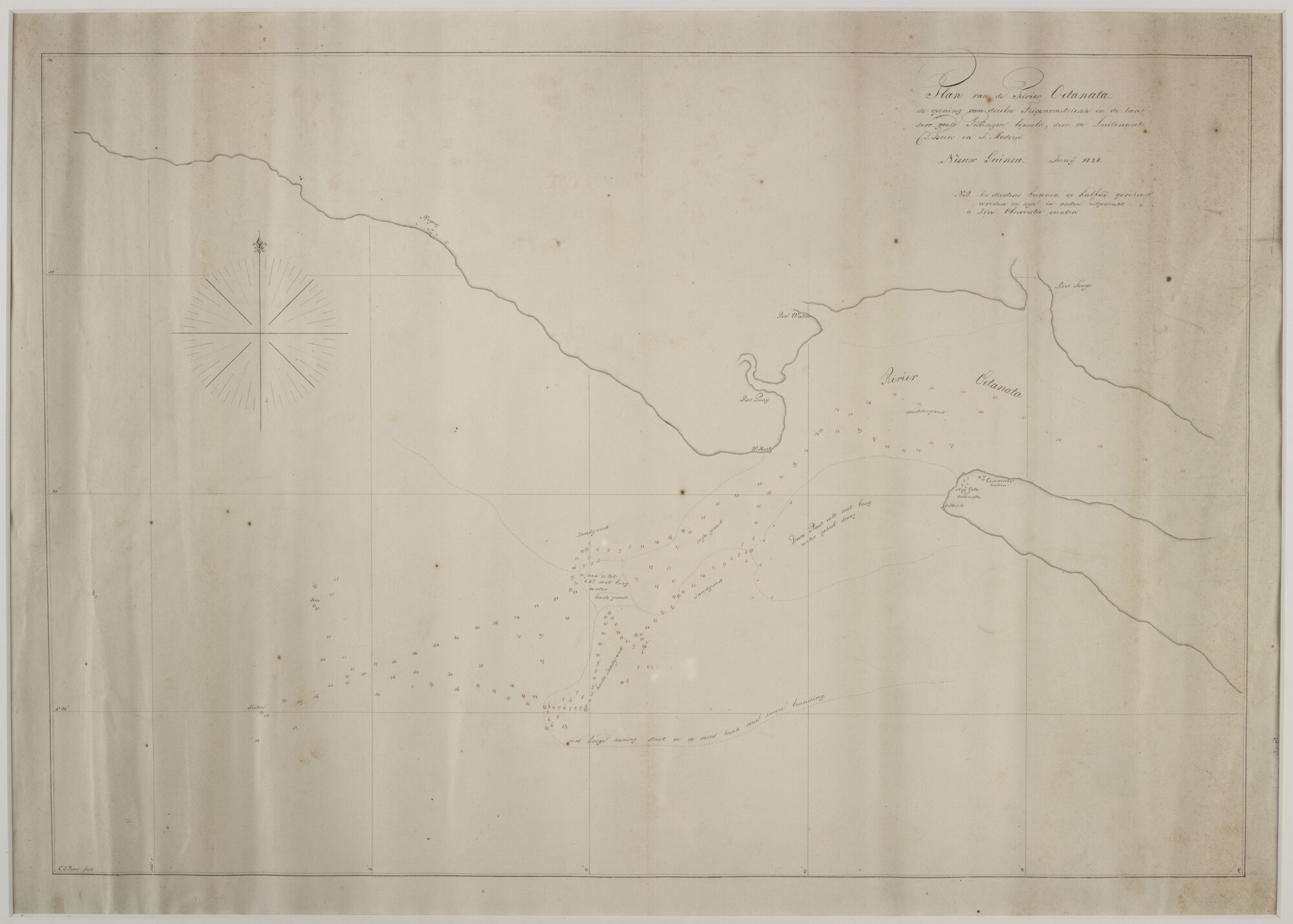 1995.5214; Plan van de rivier Oetanata; zeekaart