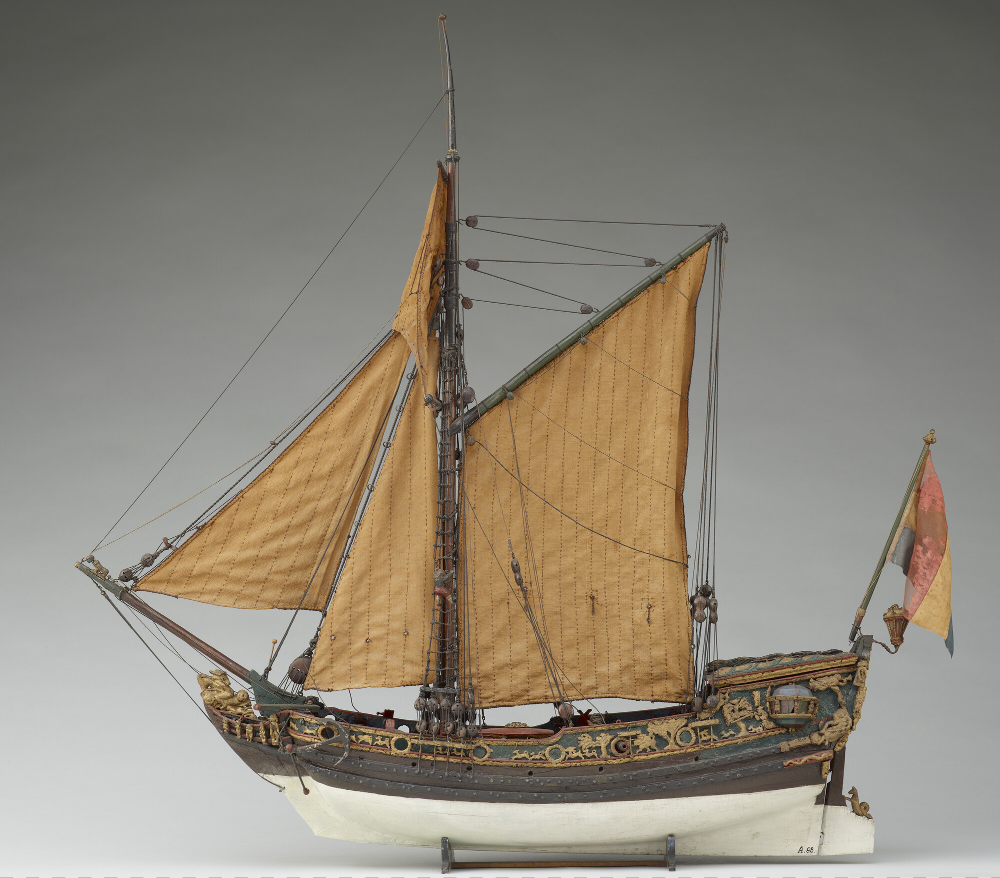 A.0098; Model van een spiegeljacht; scheepsmodel