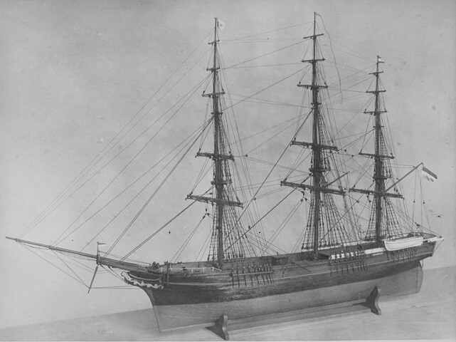 A.0141; Model van het koopvaardijfregat Cosmopoliet; scheepsmodel