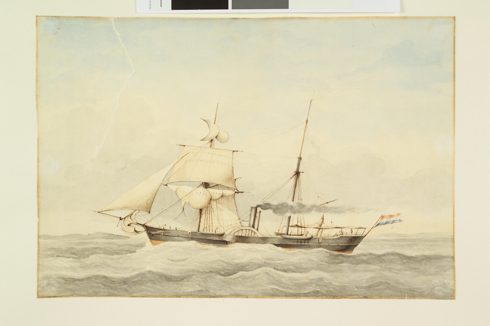 A.2778(01); Het raderstoomschip Zr.Ms. 'Batavia'; tekening