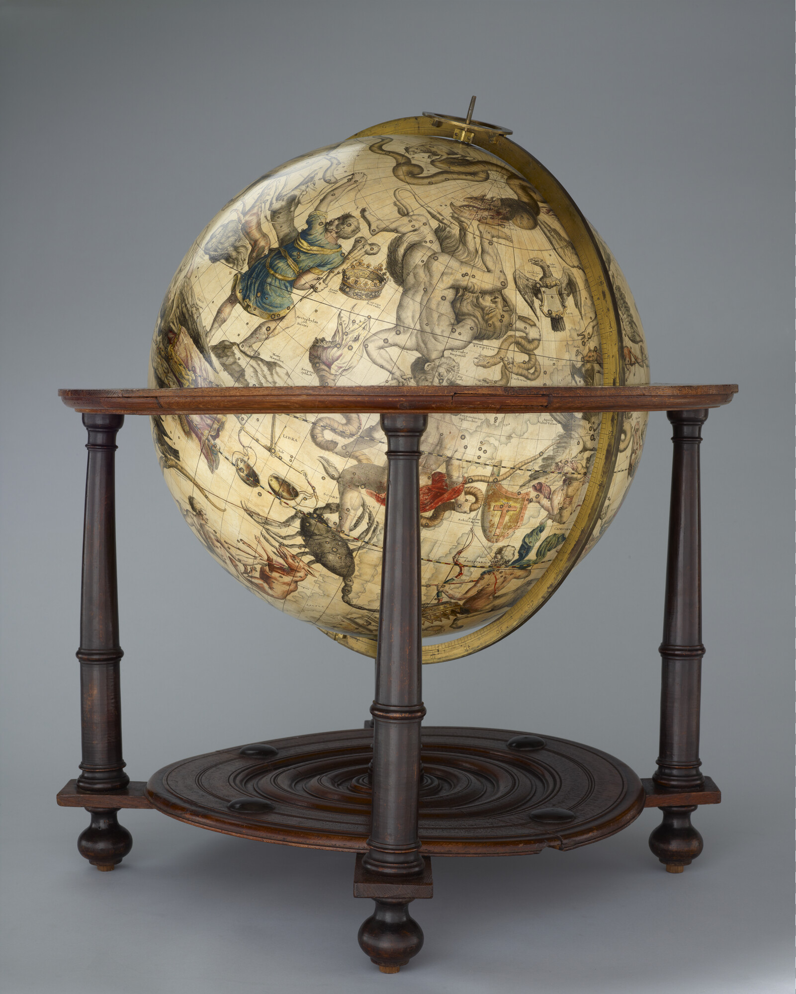 S.1766(02); Hemelglobe van 62 cm. in doorsnede door Gerard en Leonard Valk, 1728 in de heruitgave van 1745; globe
