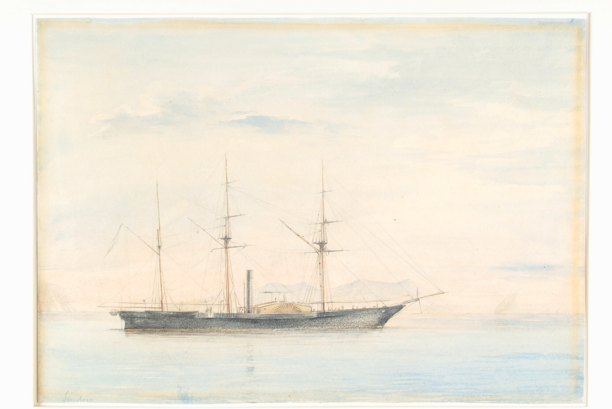 S.0546(07); Het raderstoomschip Zr.Ms. 'Sindoro'; tekening