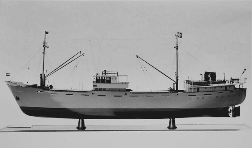 A.4783; Model van de coaster ms. Appingedam; scheepsmodel