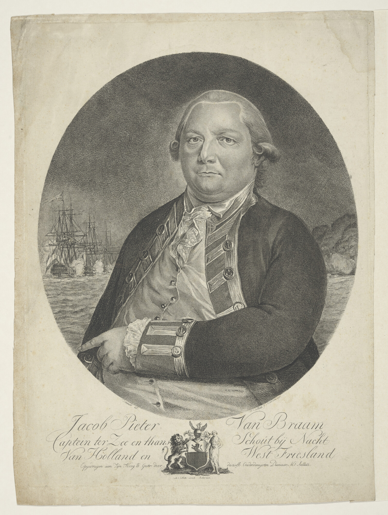 A.1009; Portret van schout-bij-nacht Jacob Pieter van Braam; prent