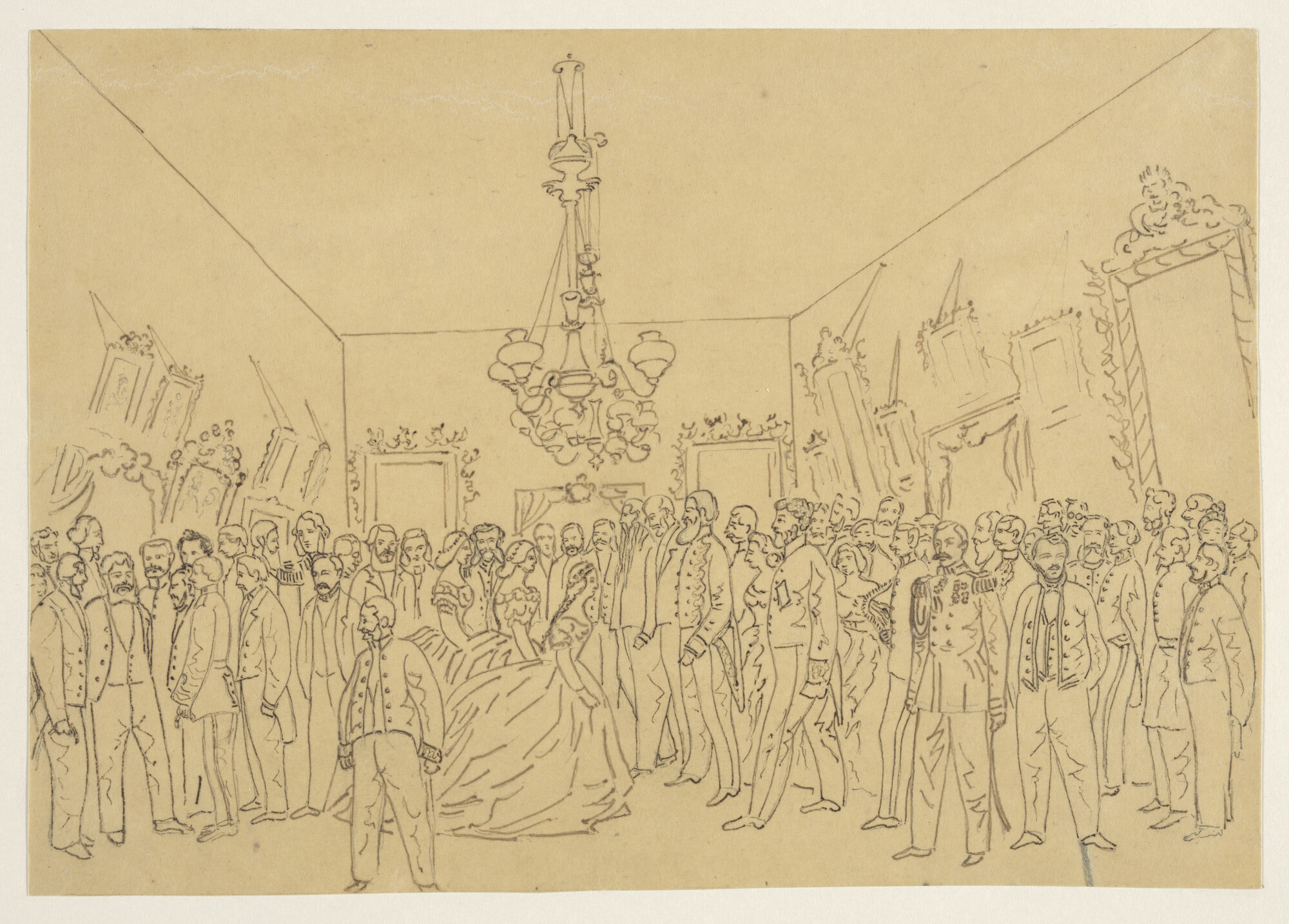 A.1361(25) [nr 0001]; Bal op Benten Gama, 4 september 1863; tekening