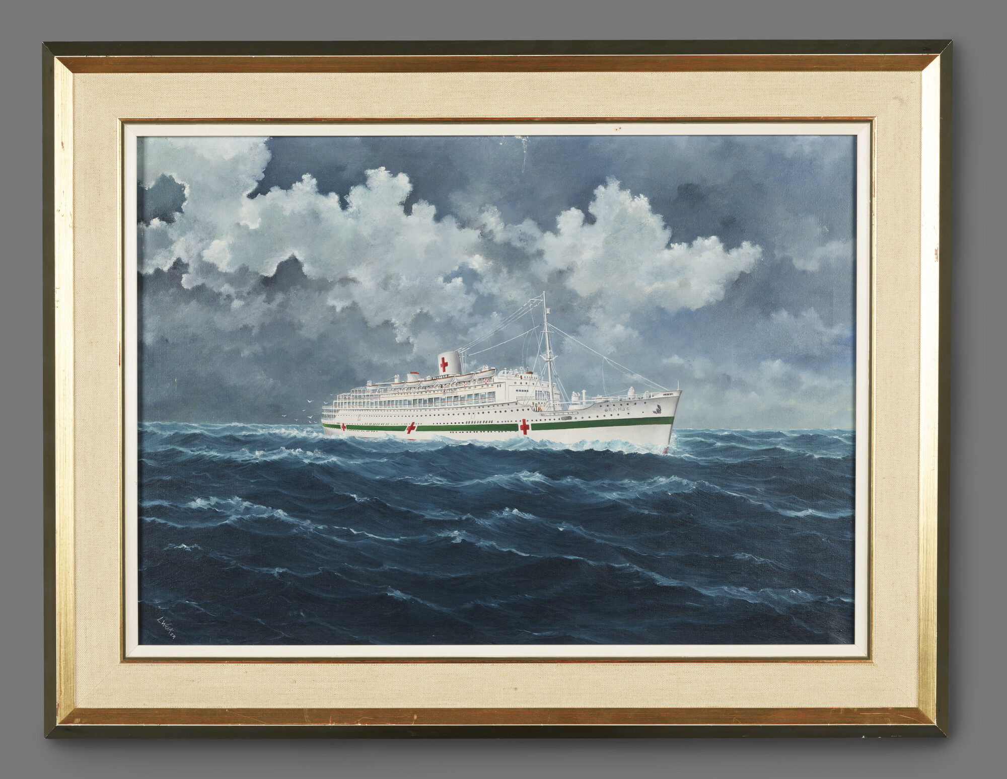 2006.0032; Het ms. Oranje als hospitaalschip; schilderij