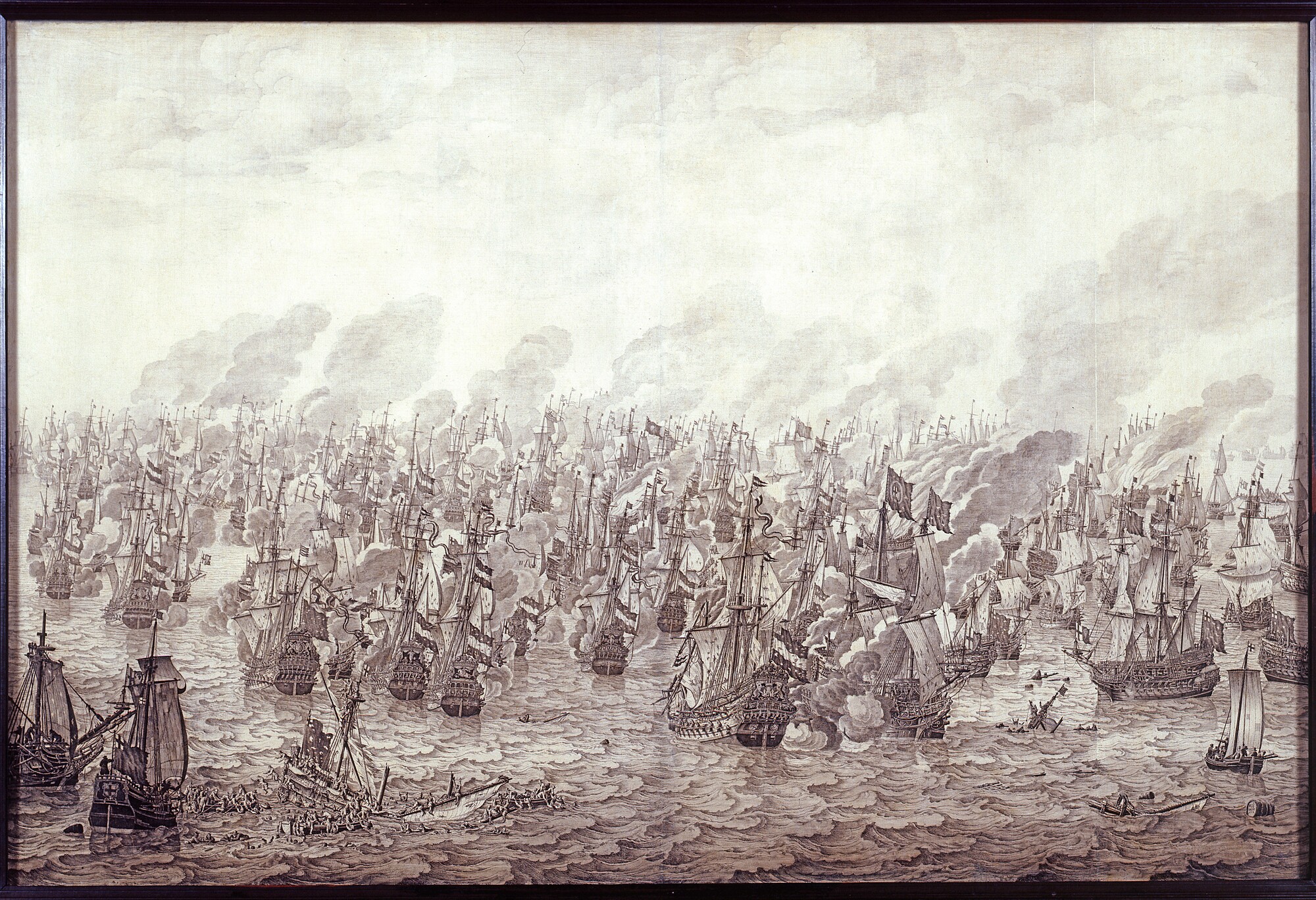 1990.0949; De zeeslag bij Nieuwpoort, 1653; schilderij