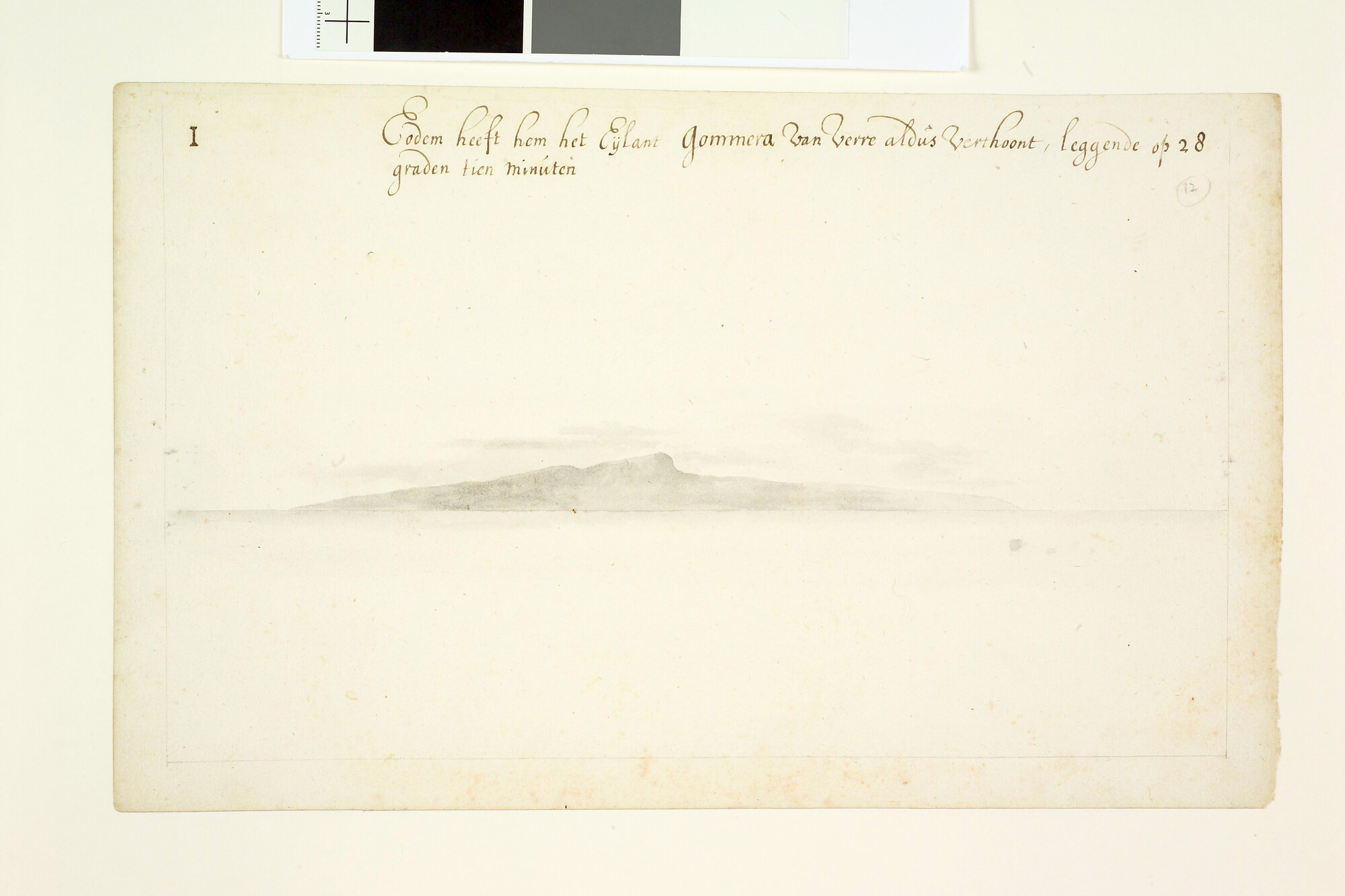 A.3457(12); Landverkenning van Gomera (Canarische Eilanden); tekening
