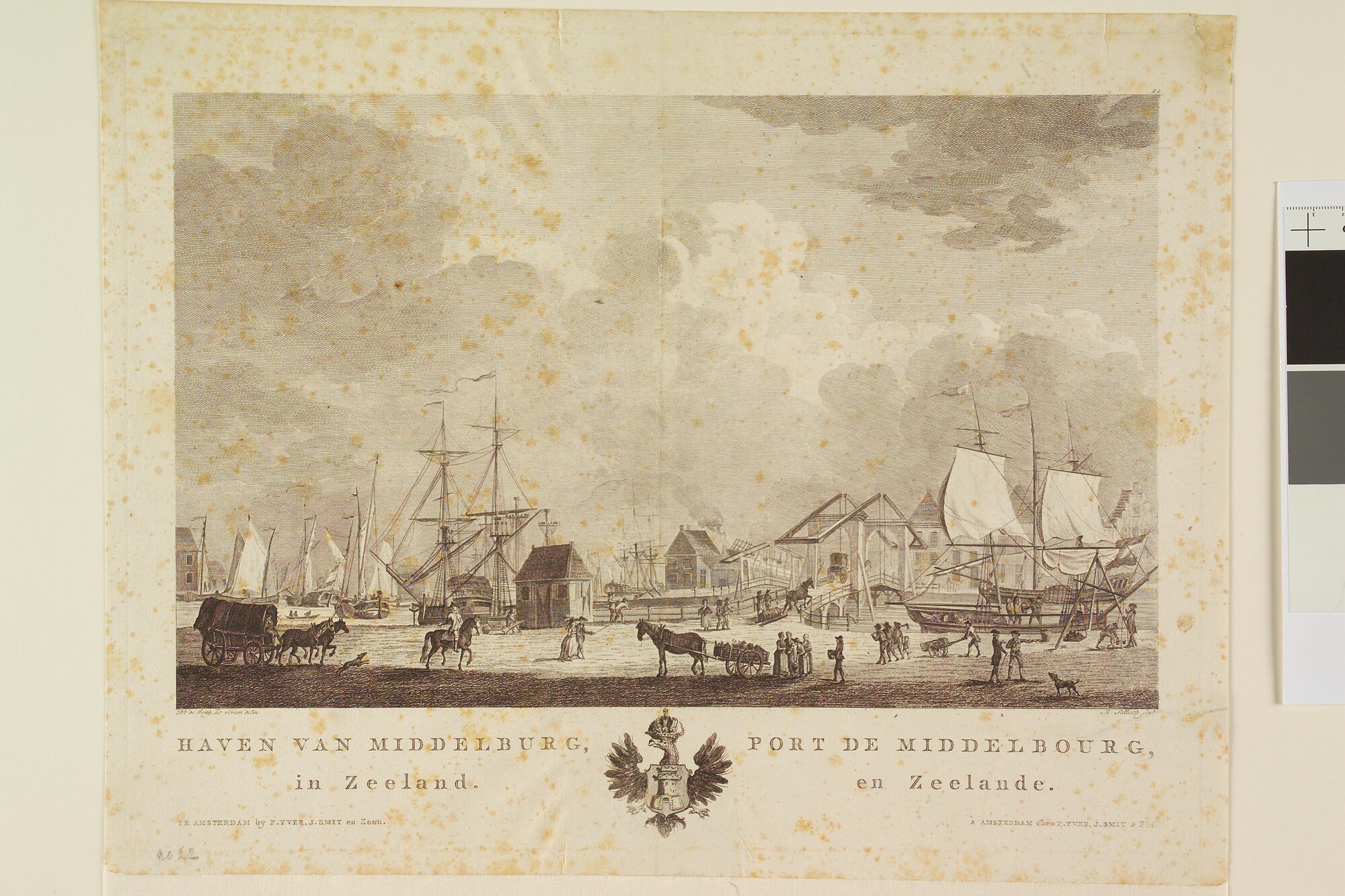 A.0149(0725); De haven van Middelburg in Zeeland; prent