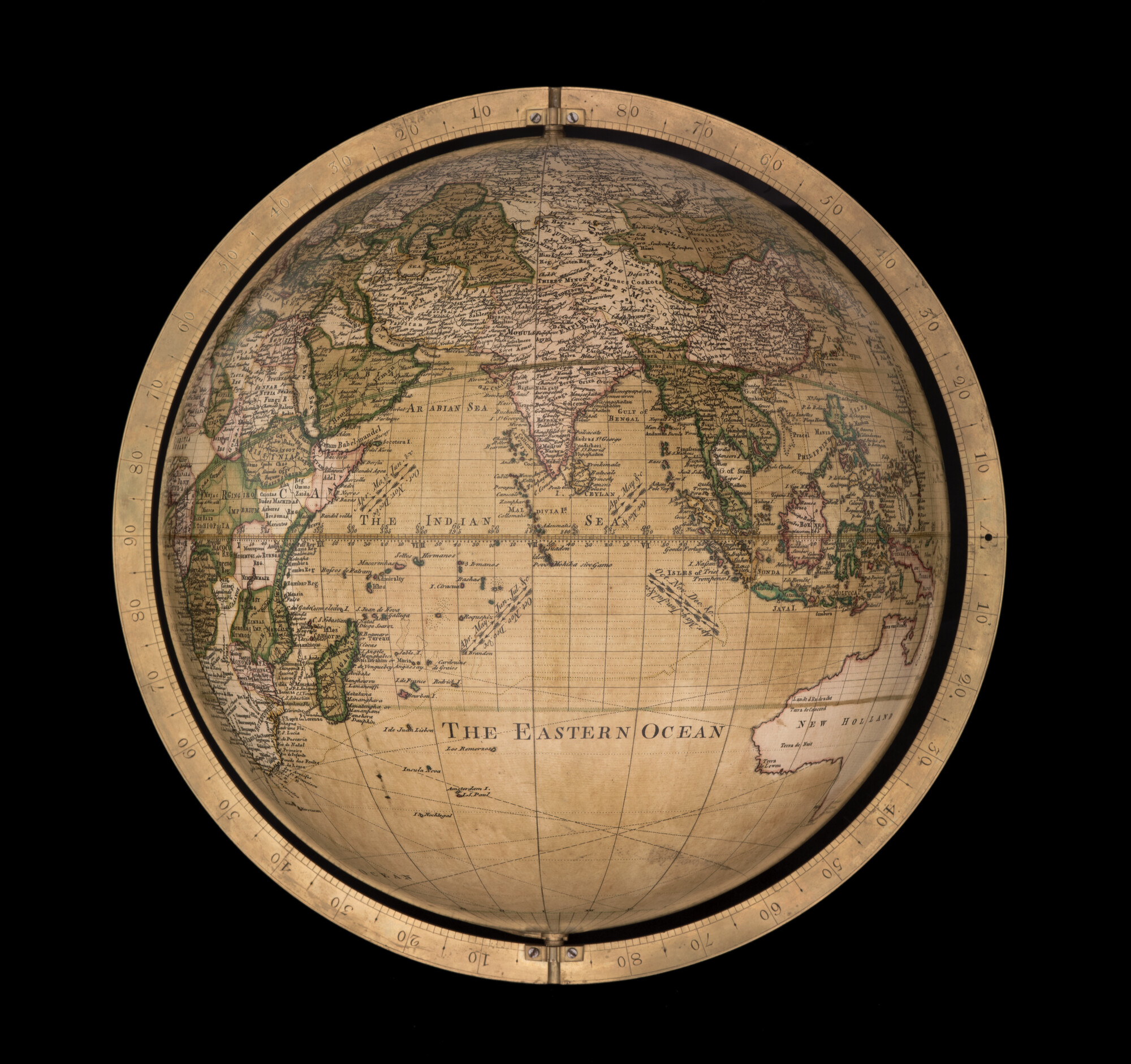 S.3099(01); Aardglobe van 31 cm doorsnede door George Adams, 1766; globe