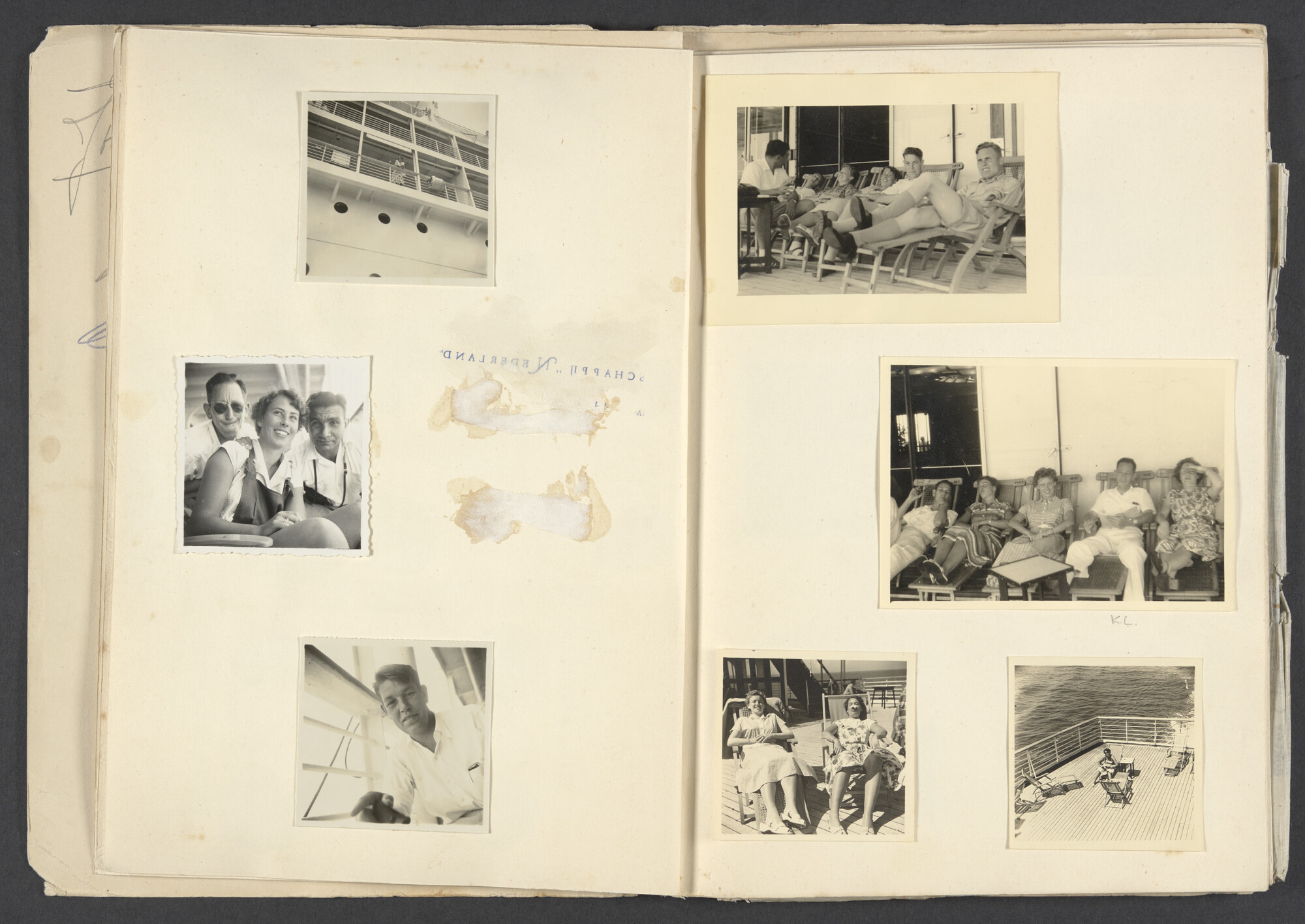 2023.0583; Fotoalbum met reisverslag van Kurt Lewin van een reis met ms. Oranje in juli-augustus 1953; fotoalbum