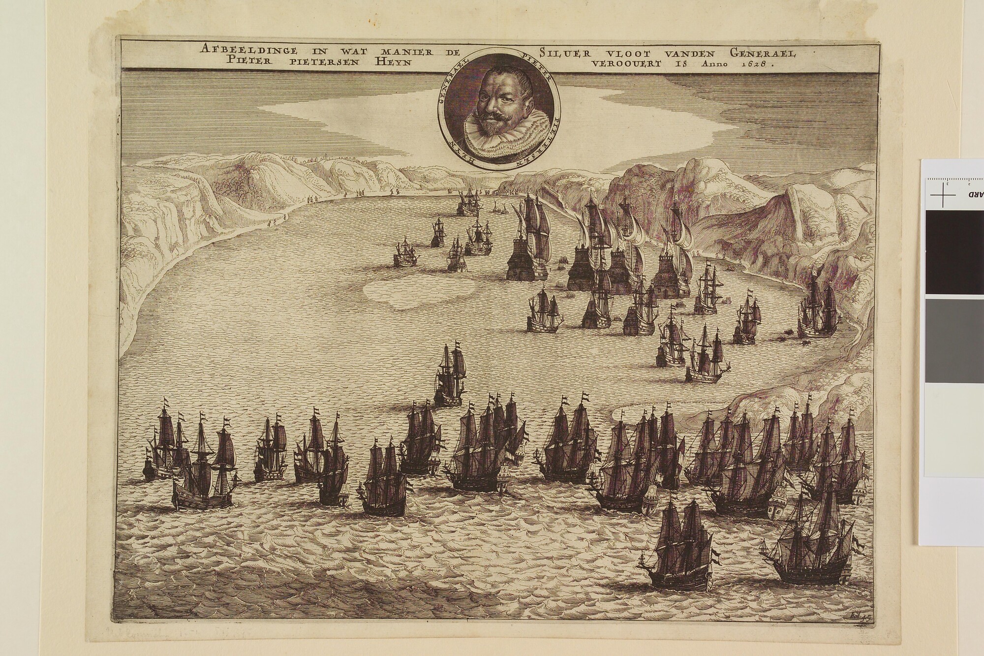 A.1367(05)24; De verovering van de zilvervloot in de Baai van Matanca of Matanza; prent