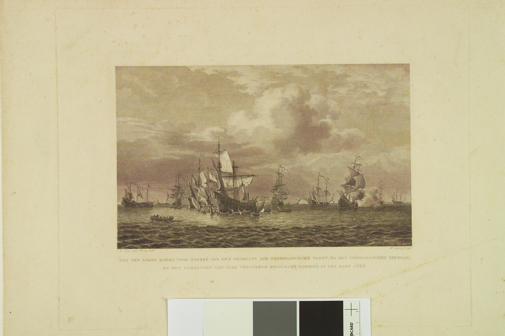 A.1367(05)30; Een gedeelte van de Nederlandse vloot komt ten anker voor Goeree na de; prent