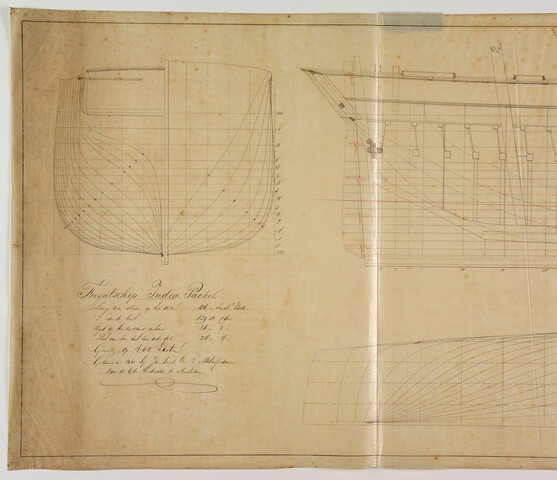 S.0027(026); Lijnenplan van het barkschip 'Antonia'; technische tekening