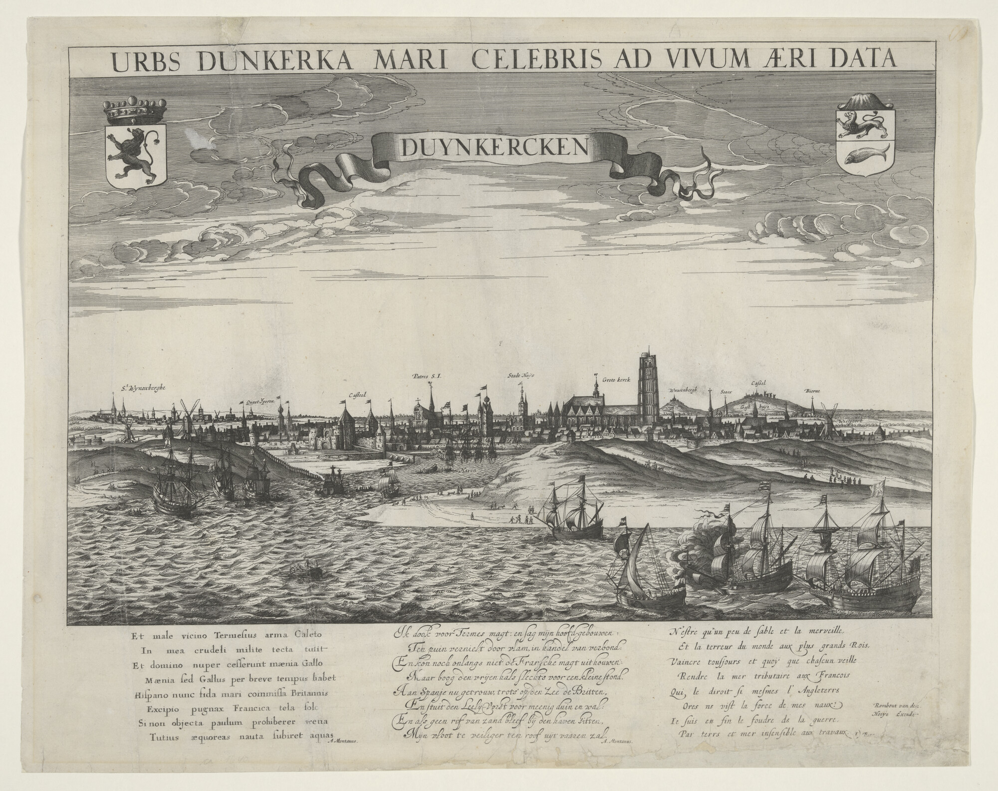A.3099; Profiel van de stad Duinkerken; prent