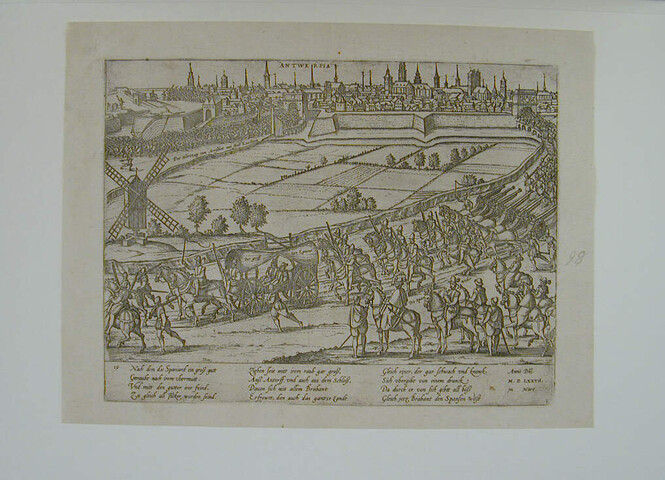 A.0145(027)162; De Spanjaarden trekken uit Antwerpen, 26 maart 1577; prent